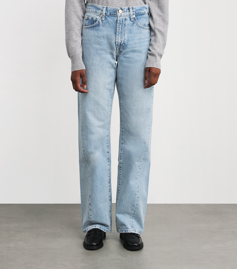 Twisted-Seam Tess High-Rise Straight Jeans U71O2 Image 3