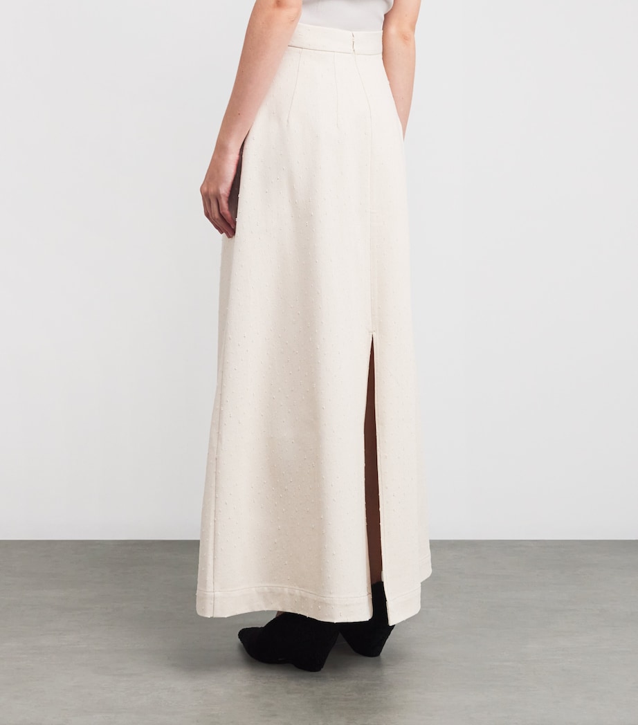 Denim Resilient A-Line Maxi Skirt ECRU DENIM Image 4