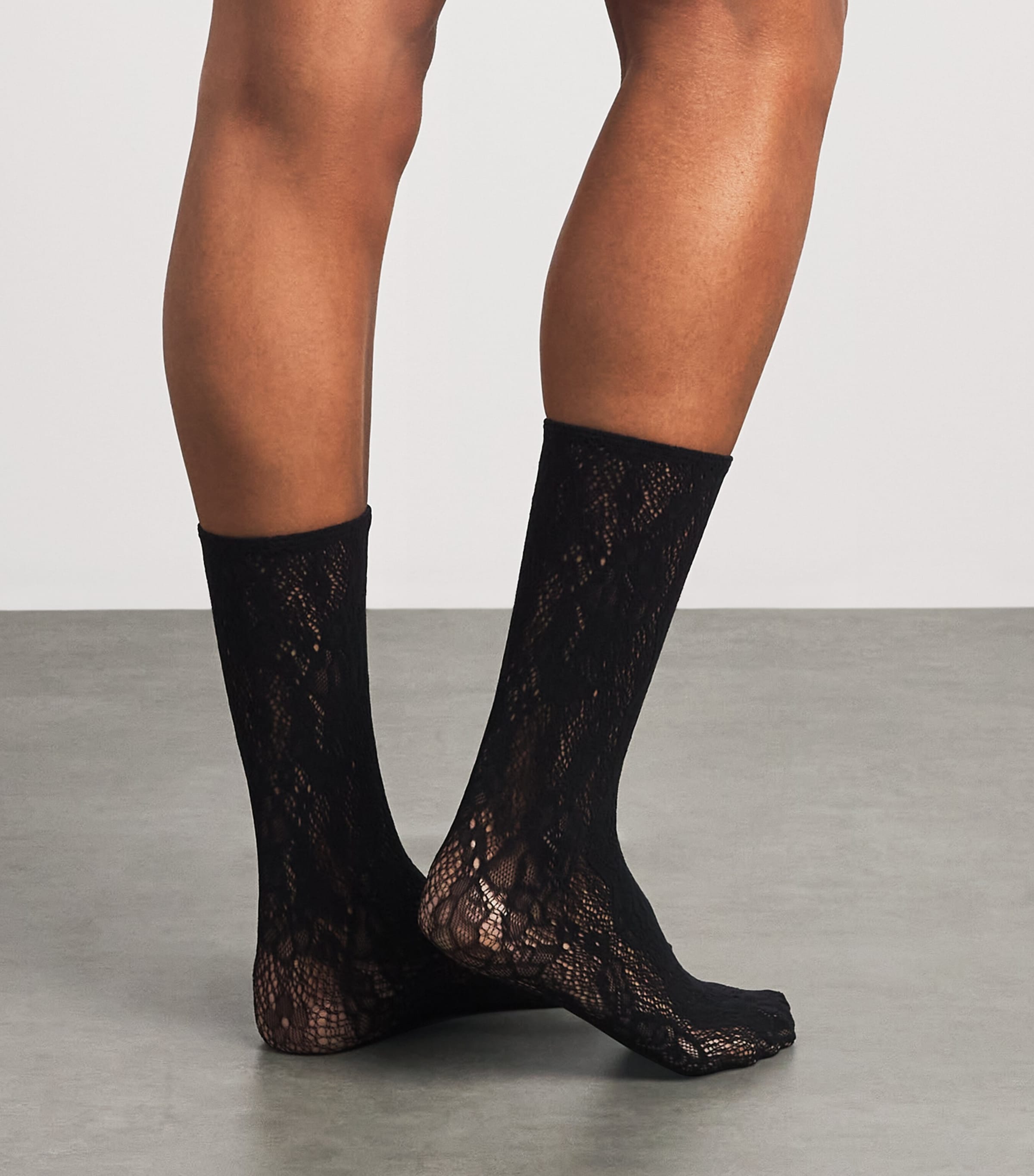 Wolford Womens Infinite Rose Net Socks Black Image 3