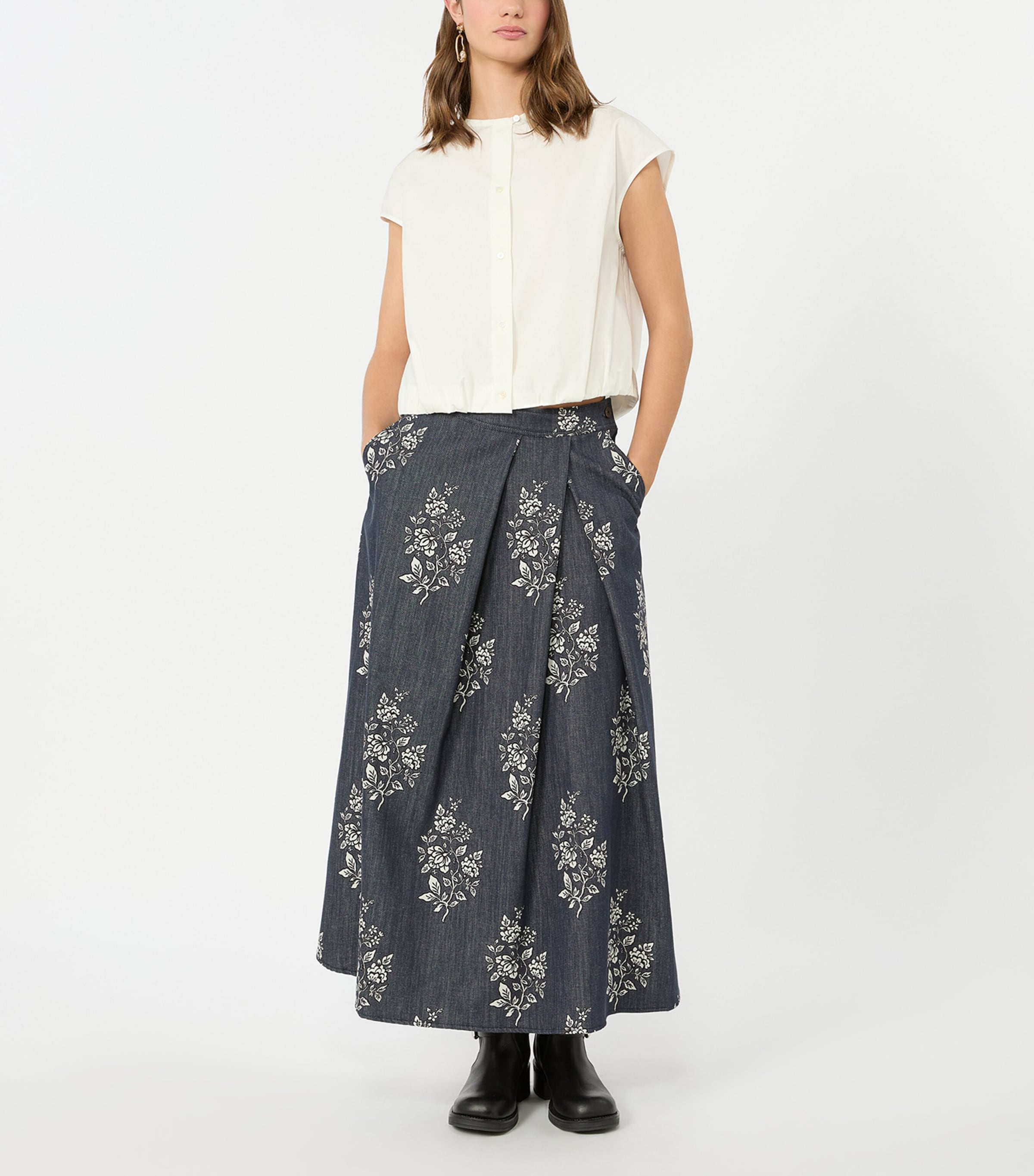 Weekend Max Mara Womens Collarless Shirt White Image 5