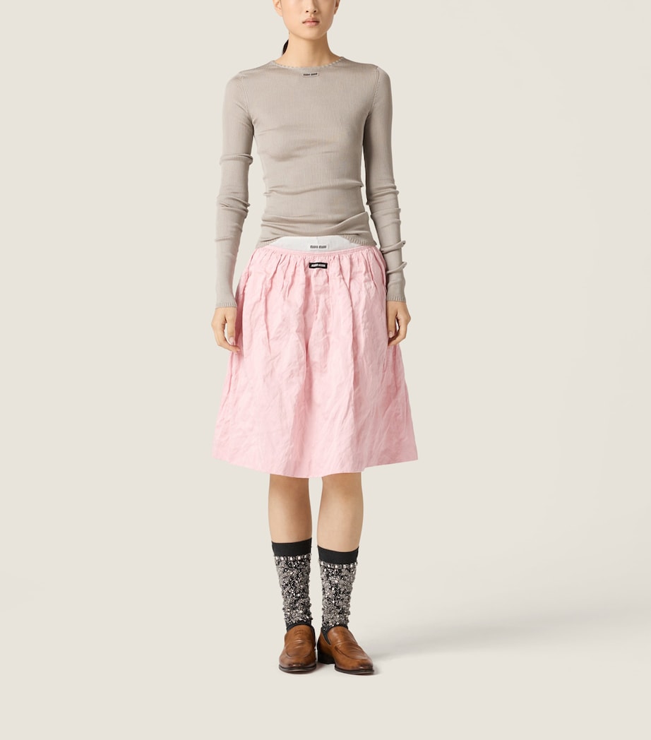 Miu Miu Womens Silk Rib-Knit Sweater Image 2