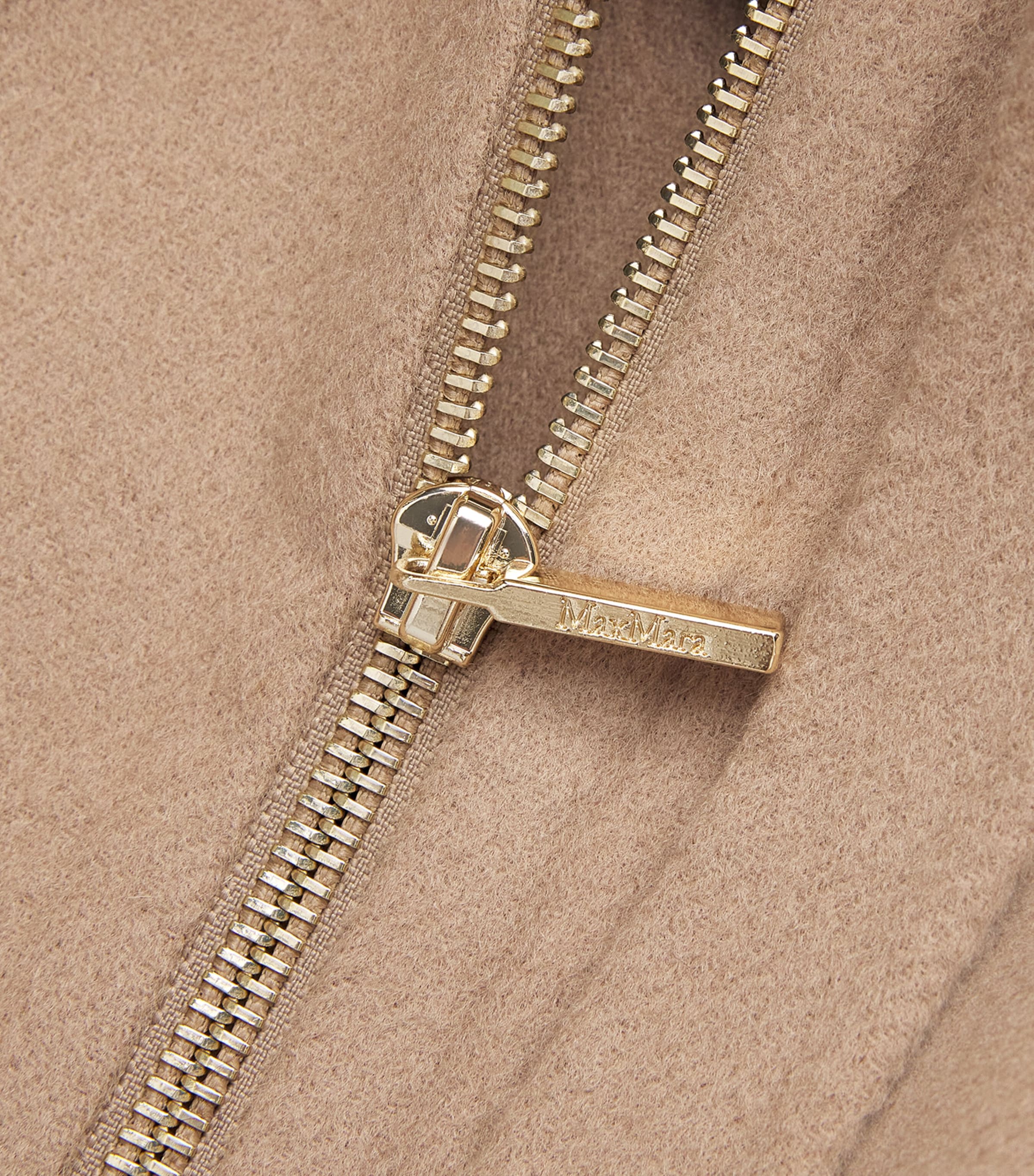 Max Mara Beige Virgin Wool Zip-Up Hoodie | Harrods US