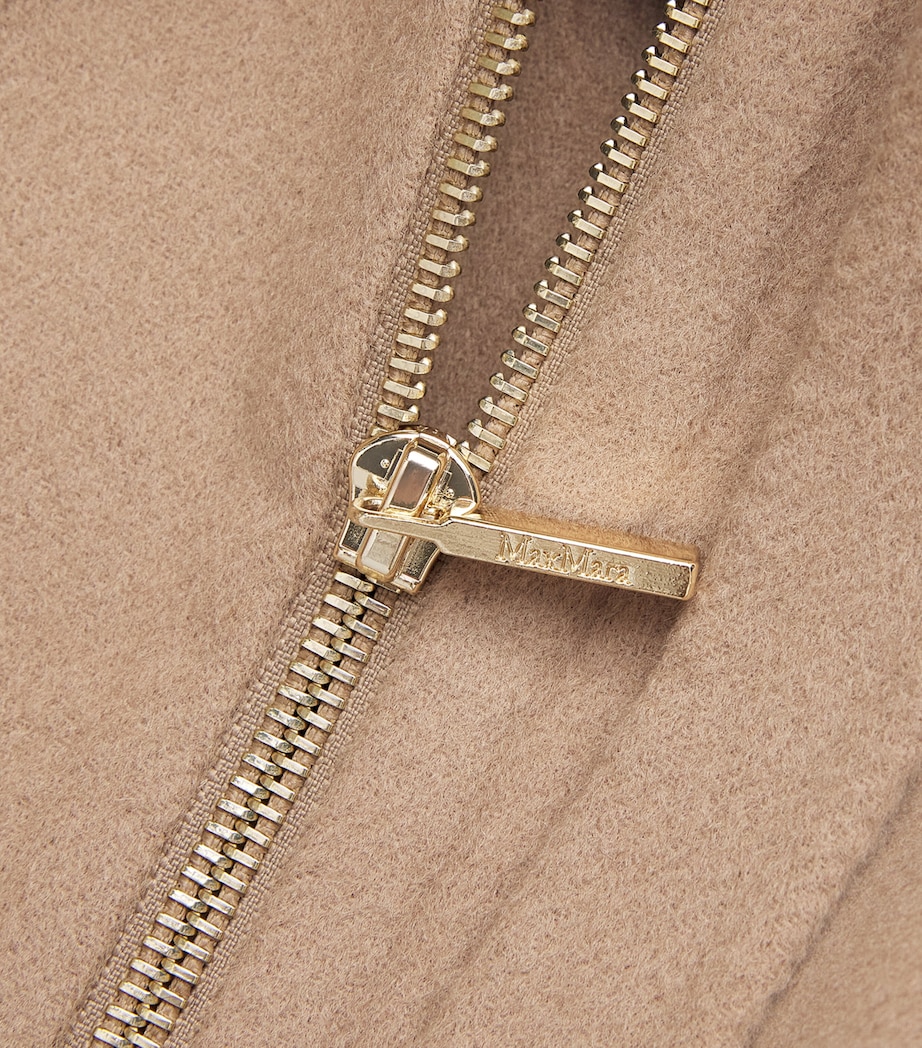 Virgin Wool Zip-Up Hoodie SAND Image 5