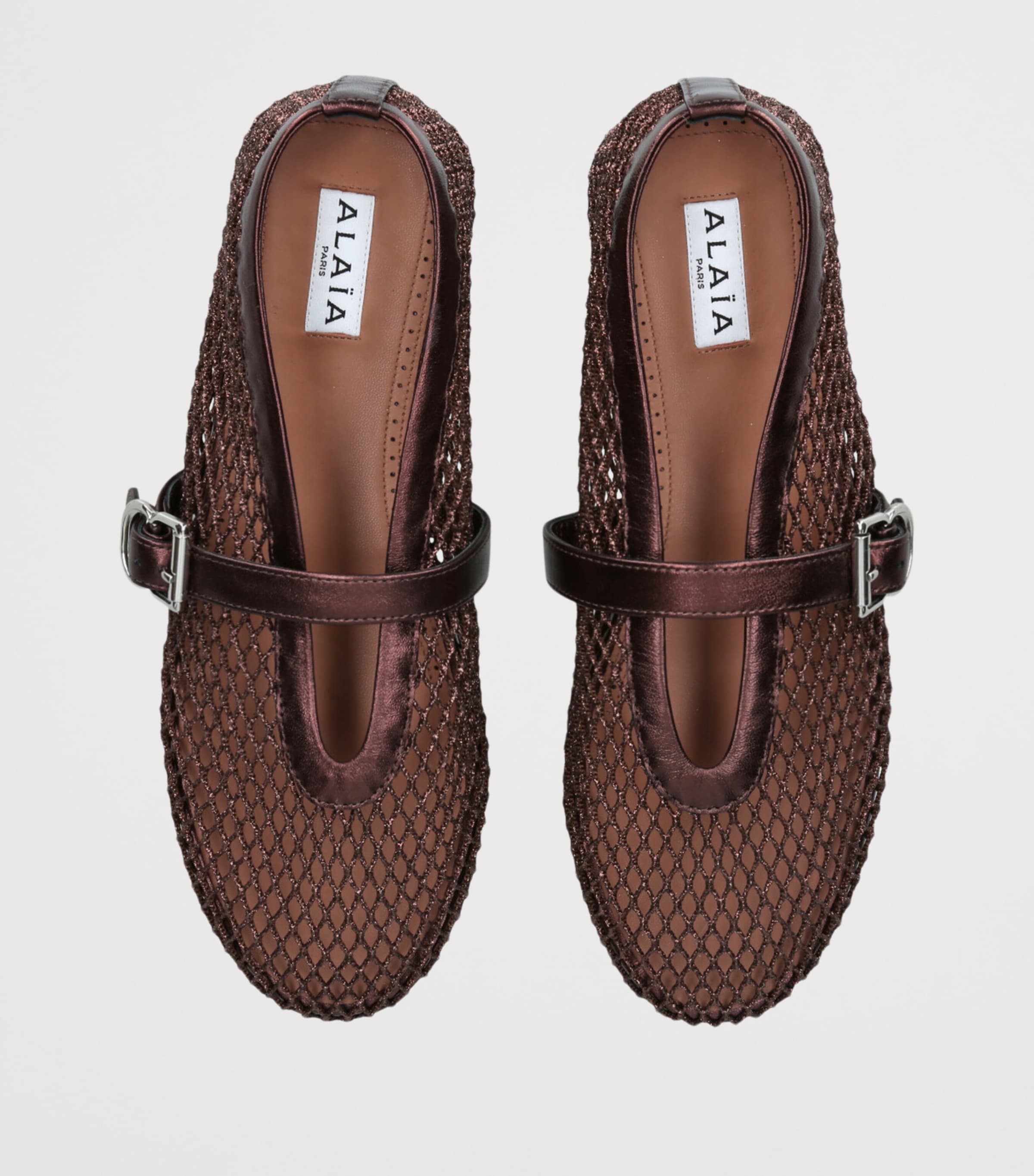 Alaïa Mesh Ballet Flats Bronze Image 4
