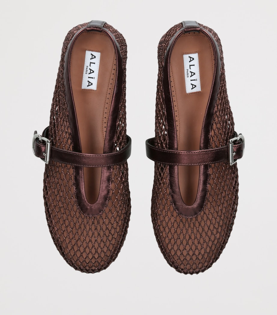 Alaïa Mesh Ballet Flats Bronze Image 4