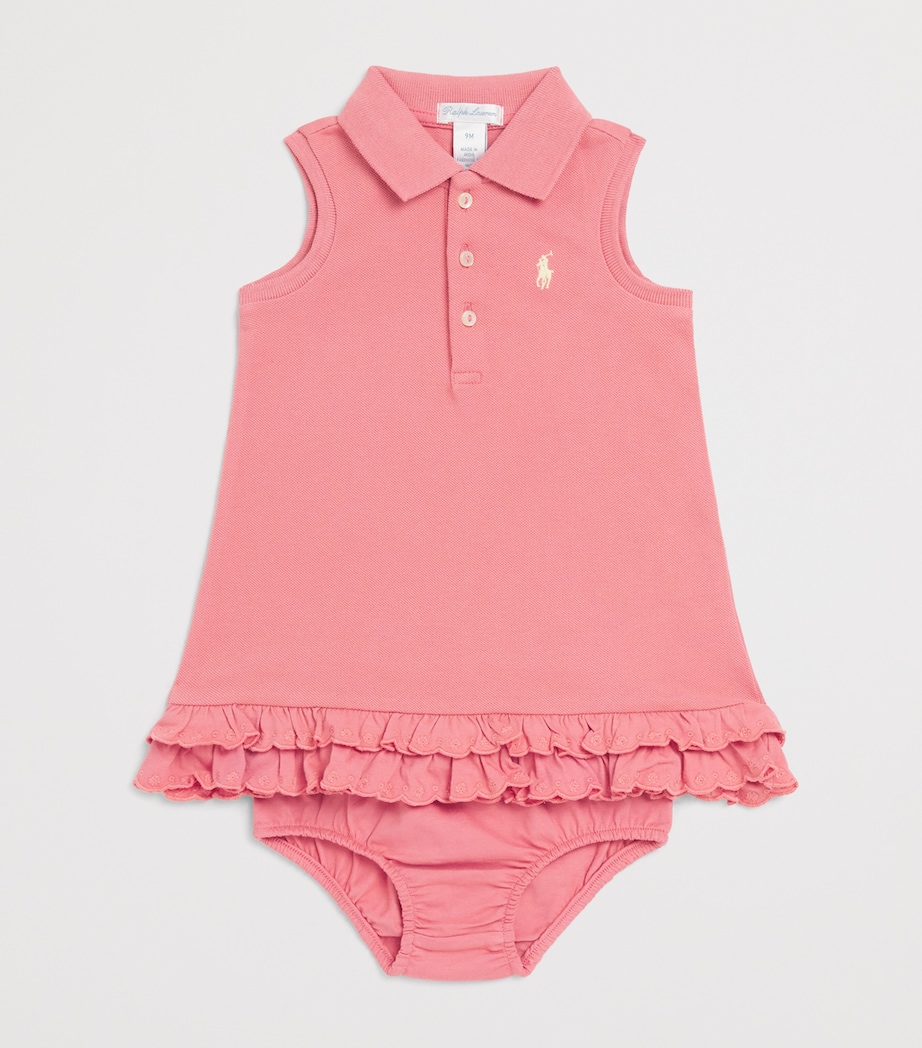 Ralph Lauren Kids Sleeveless Polo Shirt Dress (3-24 Months) Pink Image 3