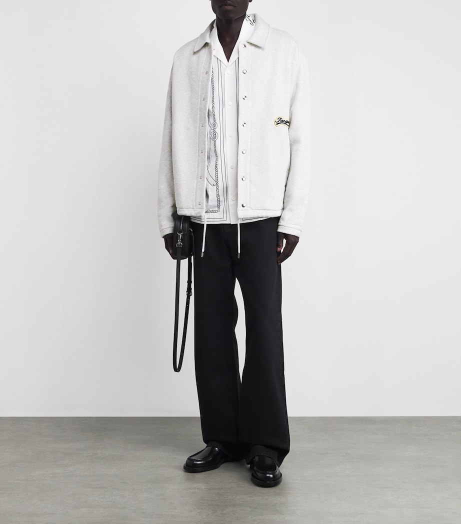 Cotton Logo Varsity Jacket 9FI-VARSITY PAT GREY Image 2