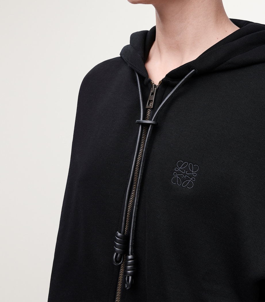LOEWE Womens Cotton-Blend Flamenco Hoodie Black Image 5