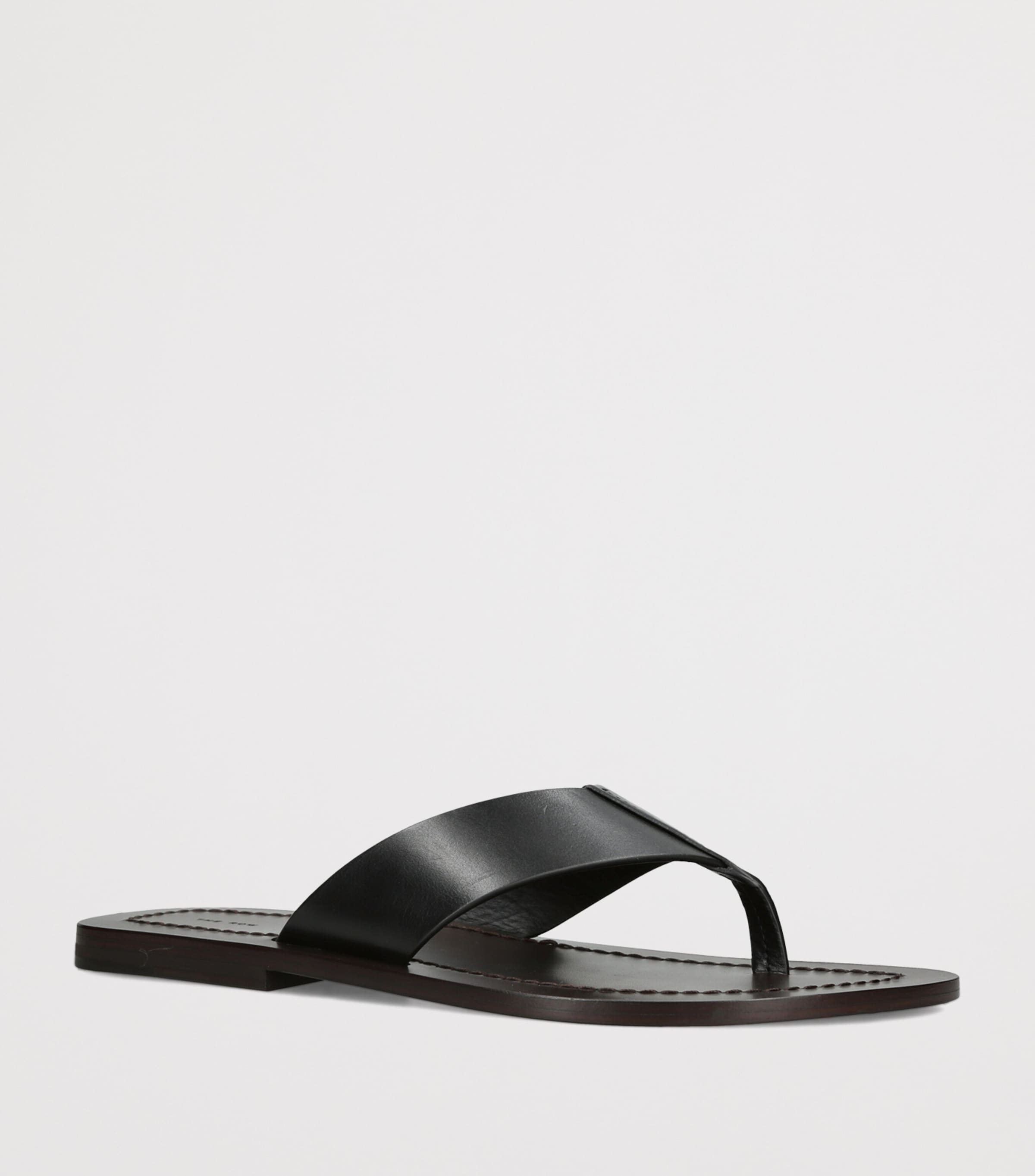 The Row Dan Leather Flip Flops Black Image 3