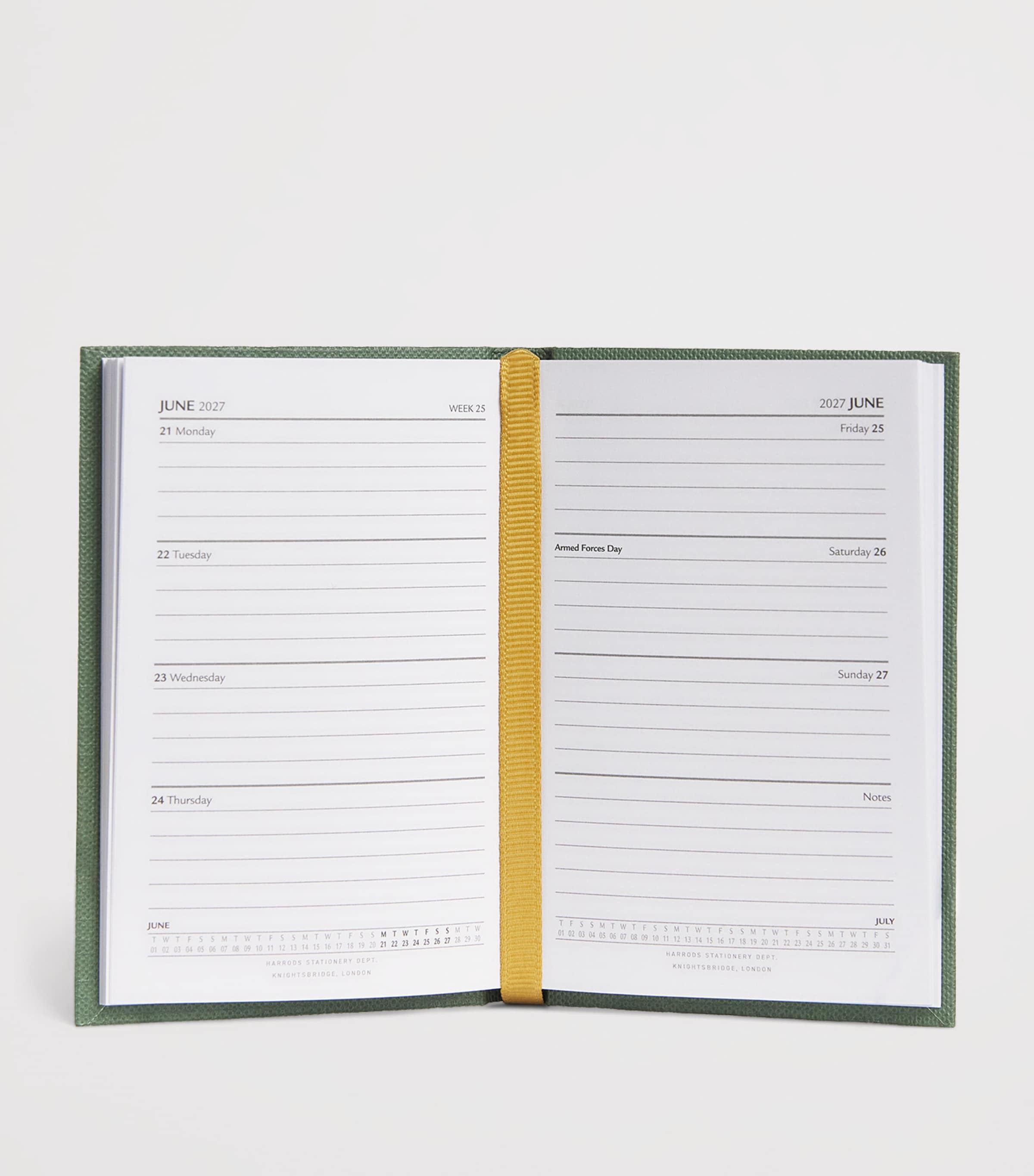 Harrods Mini 2027 Diary Green Image 2