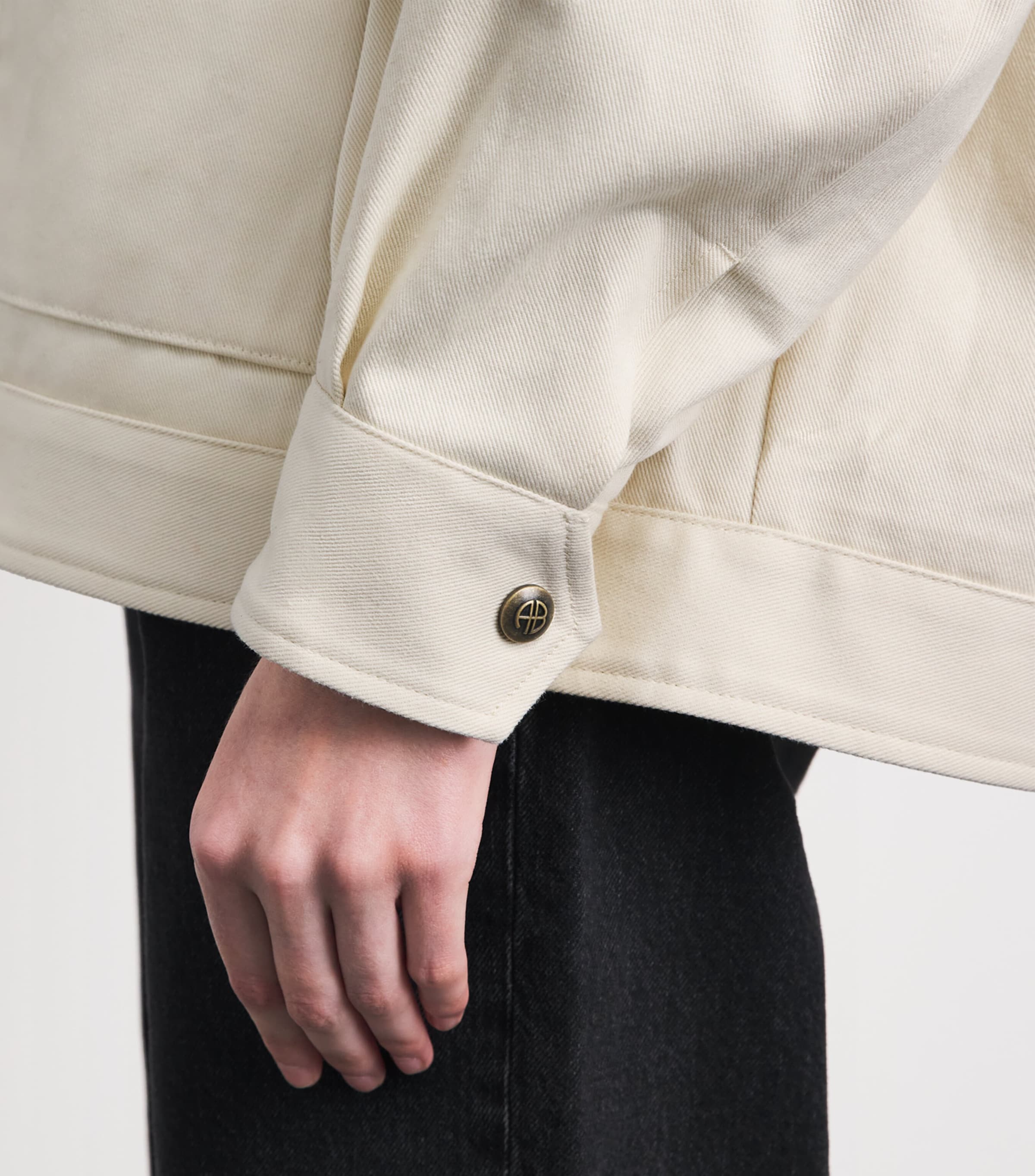 ANINE BING Womens Cotton Holden Jacket Ecru Image 3