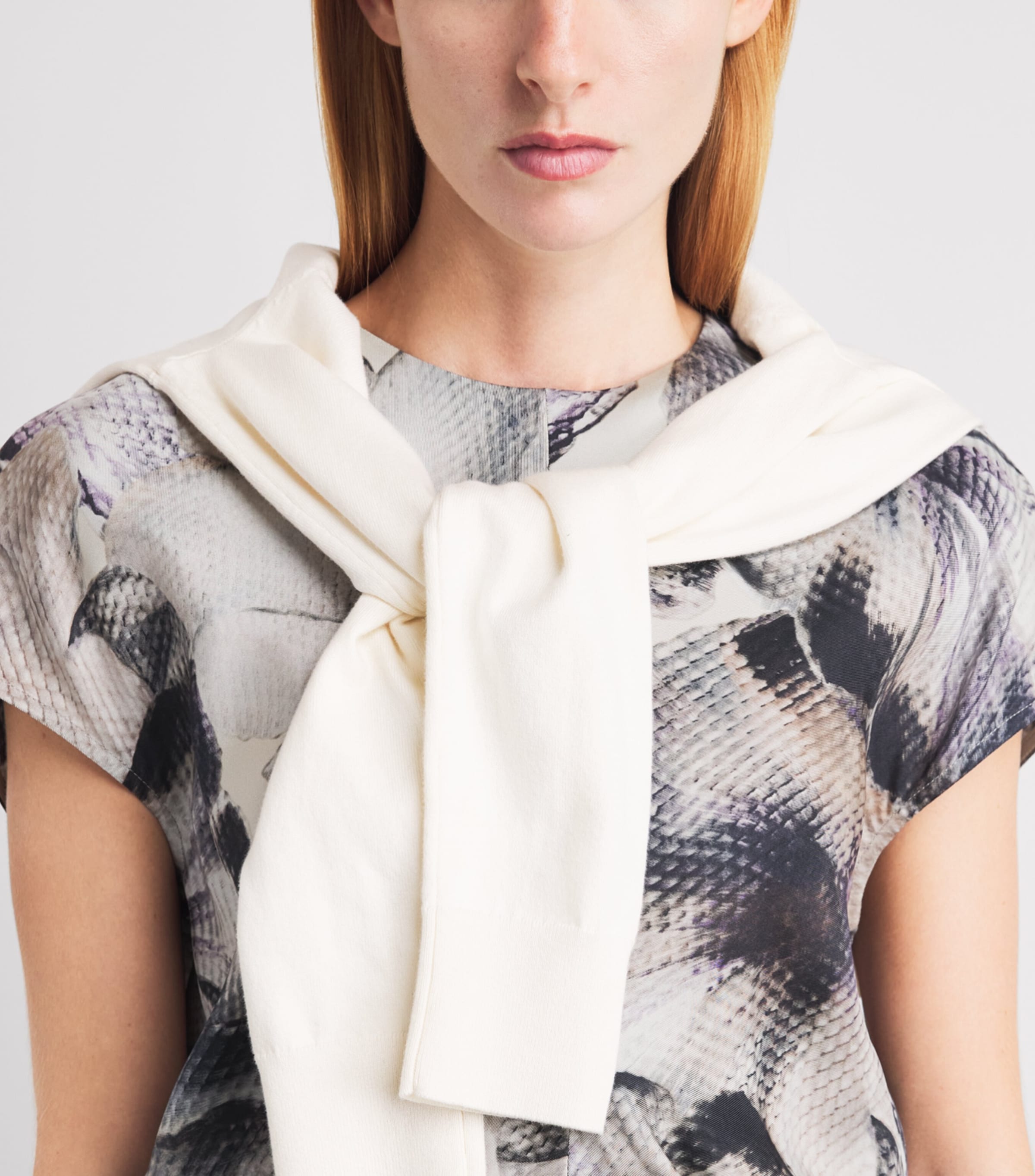 Agnona Womens Silk Floral Print Top Mauve Image 3