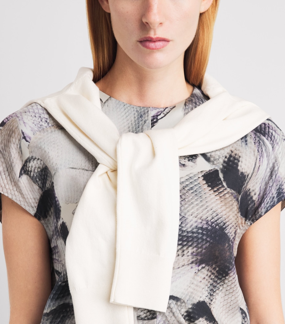 Agnona Womens Silk Floral Print Top Mauve Image 3