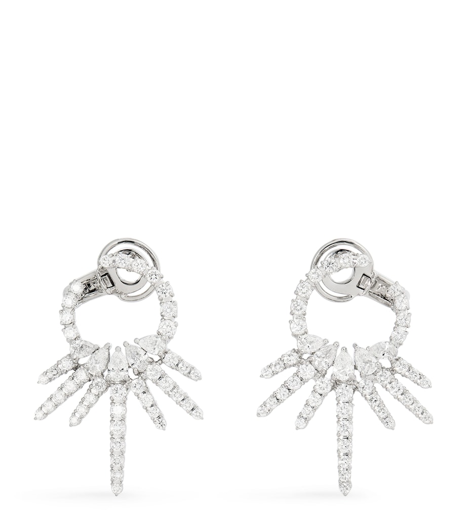 White Gold and Diamond Hoop Earrings WHITE GOLD Image 1