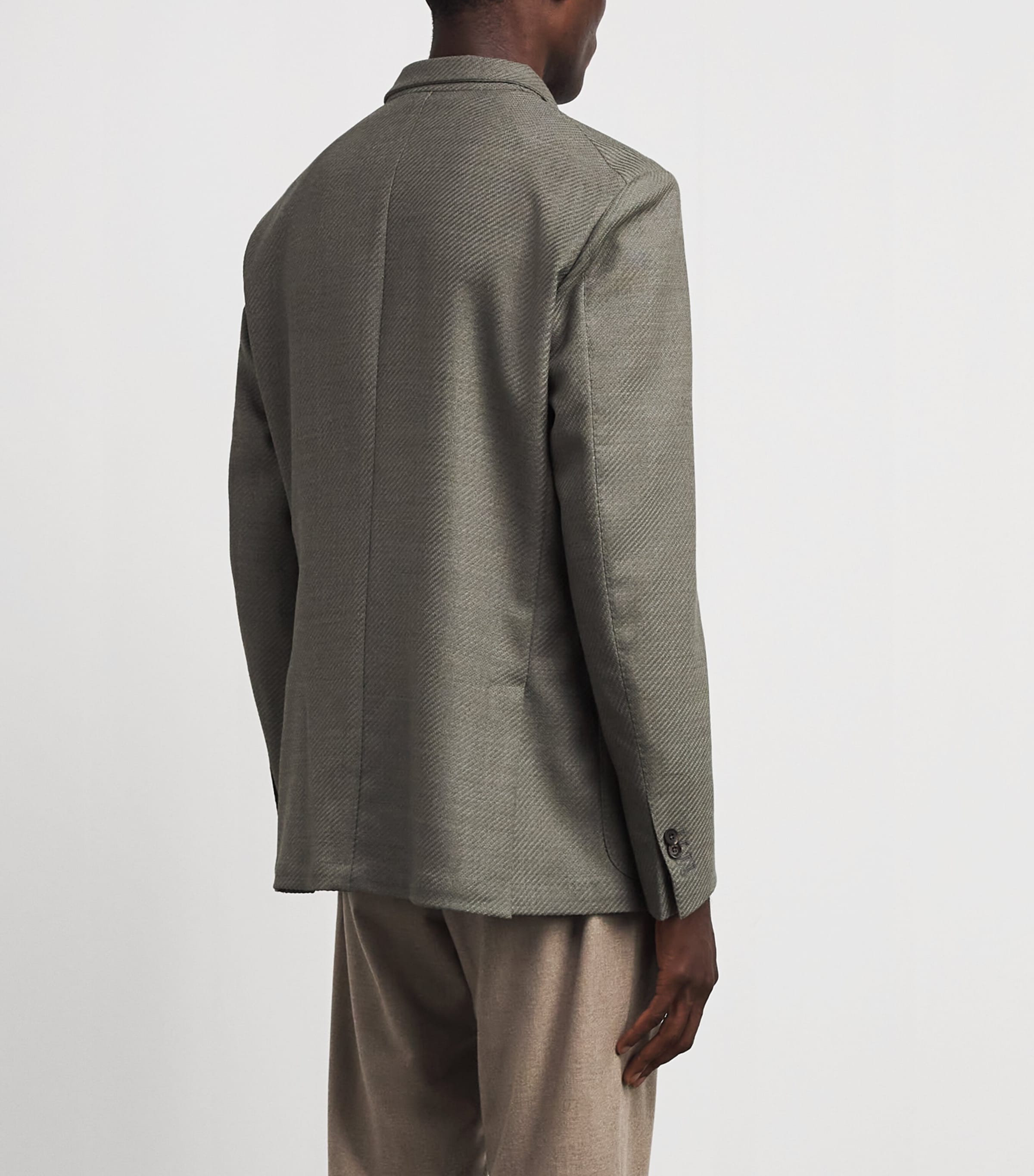 Corneliani Mens Virgin Wool Jacket Green Coloured Image 5