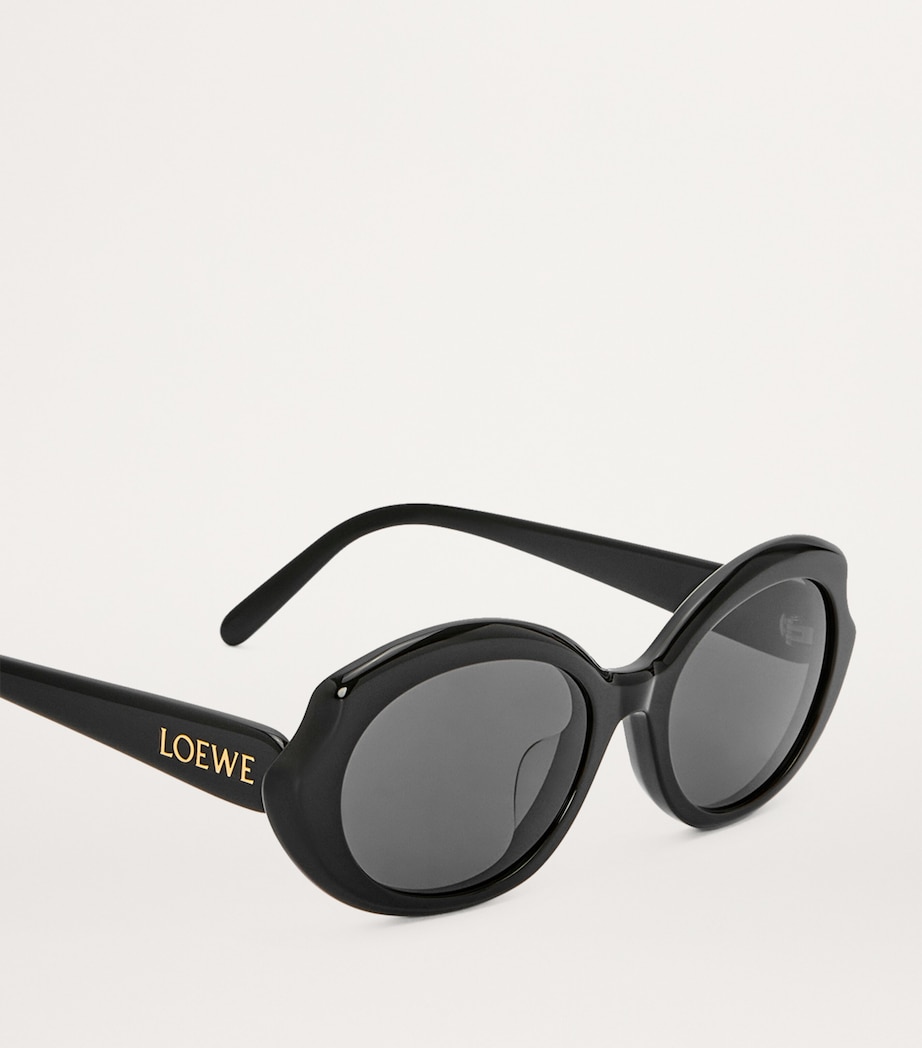 Thin Mini Oval Sunglasses BLACK Image 4