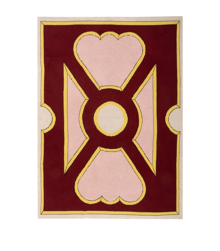 x Damien Nicolas Roux Cashmere Forget Me Not Throw (180cm x 130cm) BURGUNDY/PEACH Image 1