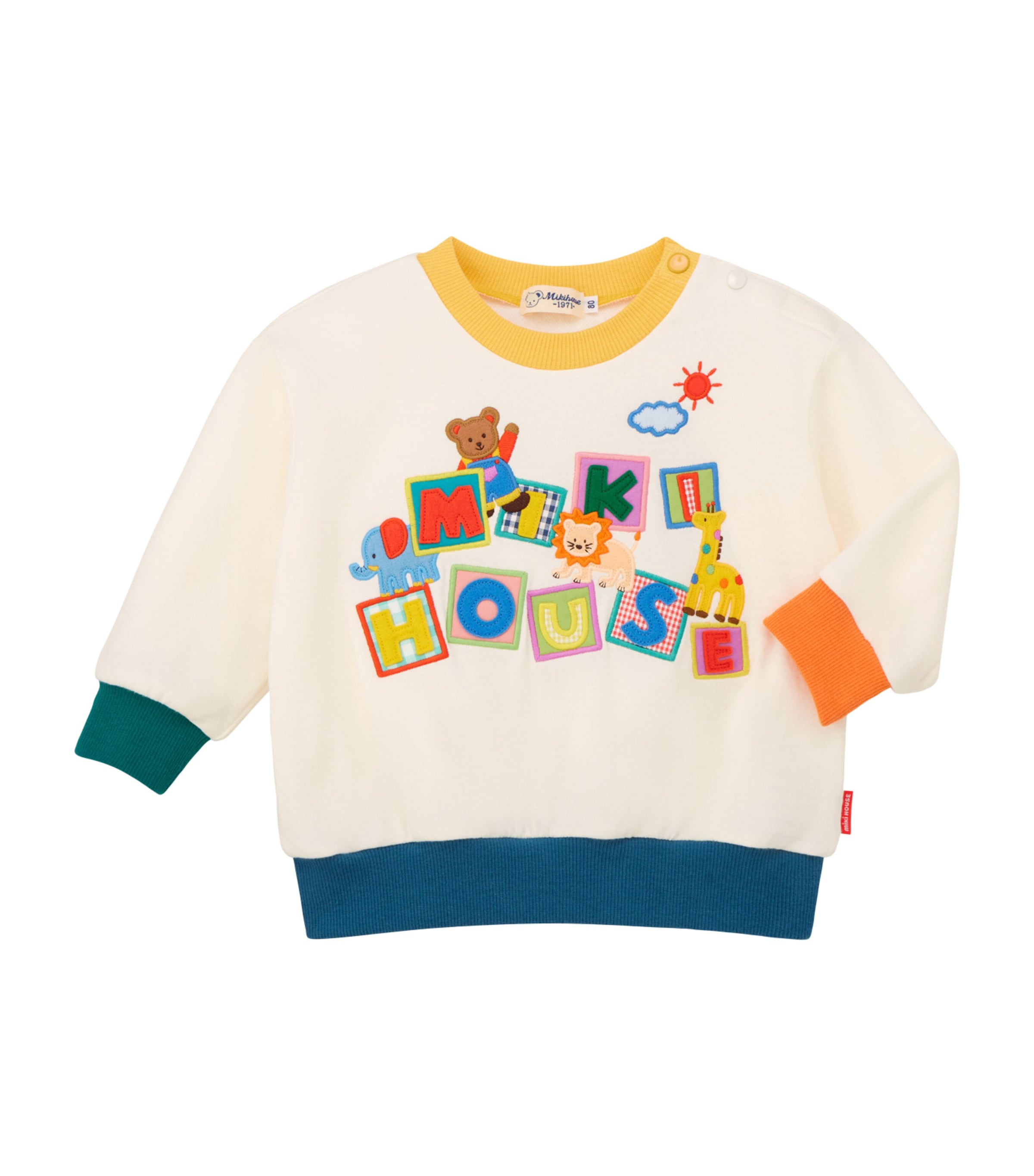 Miki House Logo-patch Sweatshirt In Multi