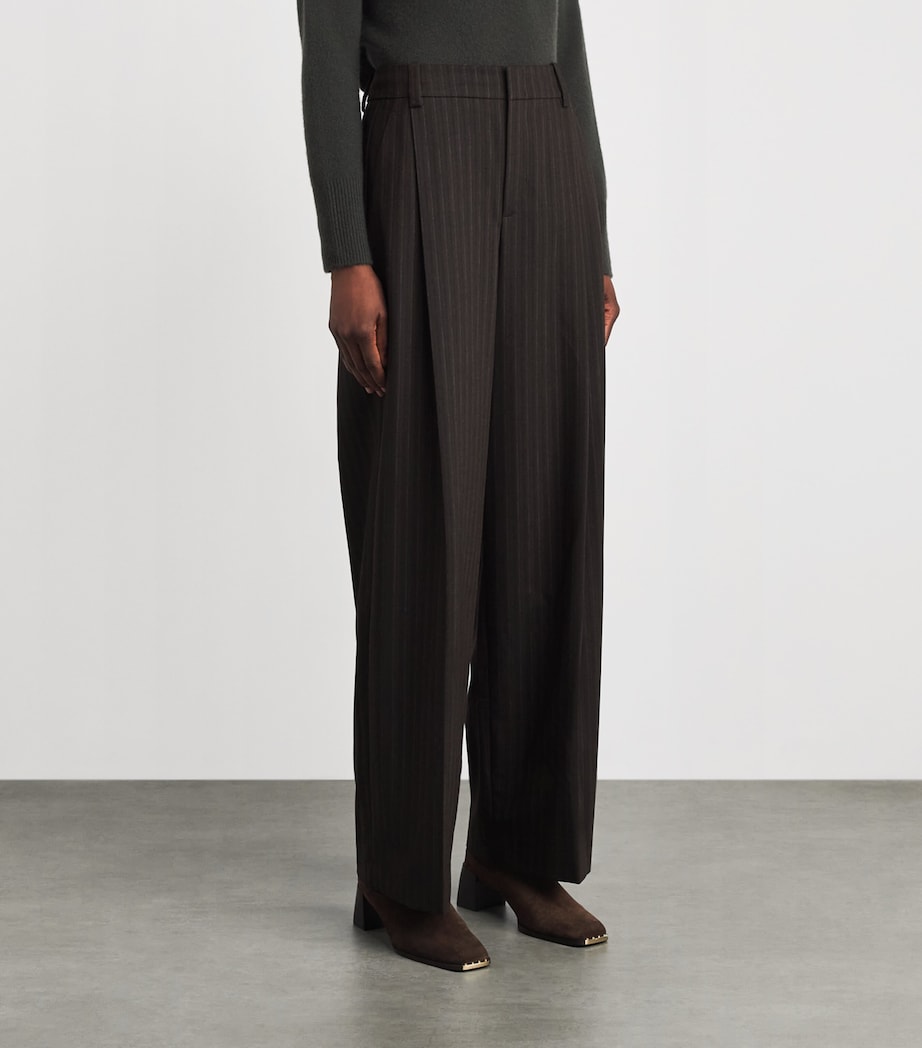 Vince Womens Stripe Tailored Trousers Cinderwd Stripe Image 3