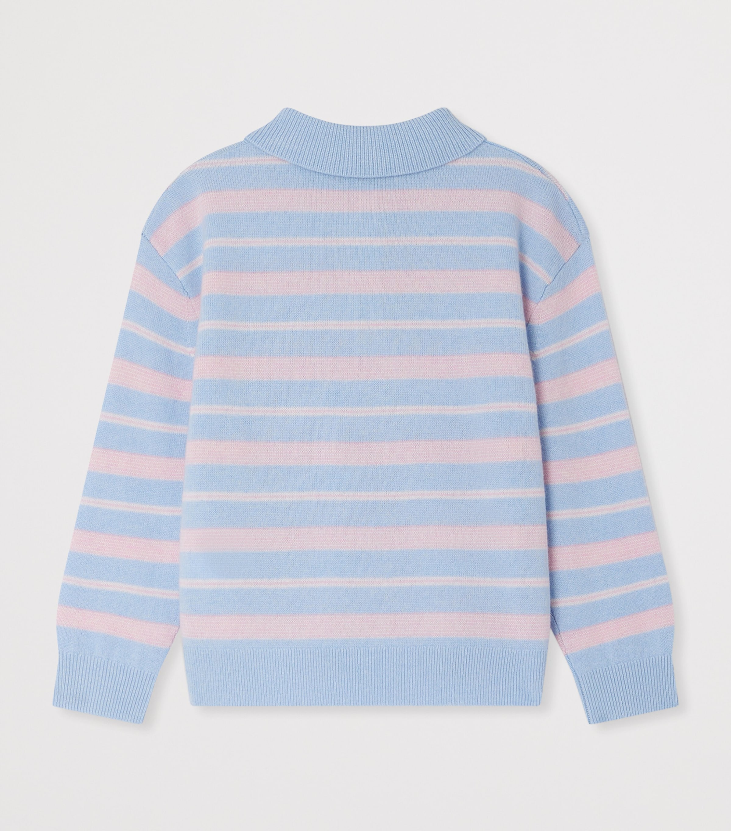 Cashmere Stripe Sweater (4-8 Years) RA BLEU AQUA Image 2