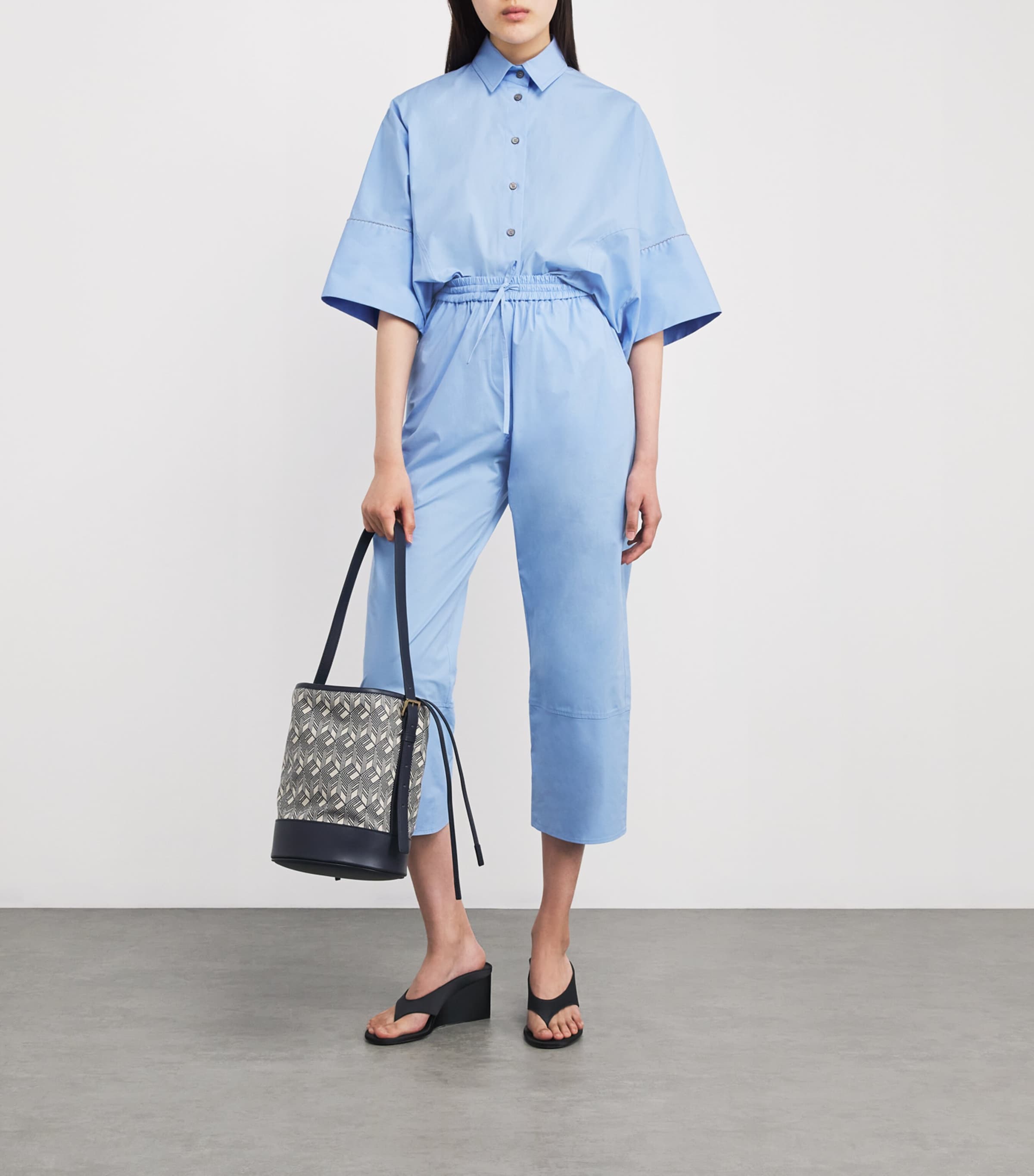 Cotton Cropped Shirt 5151 CELESTE Image 2