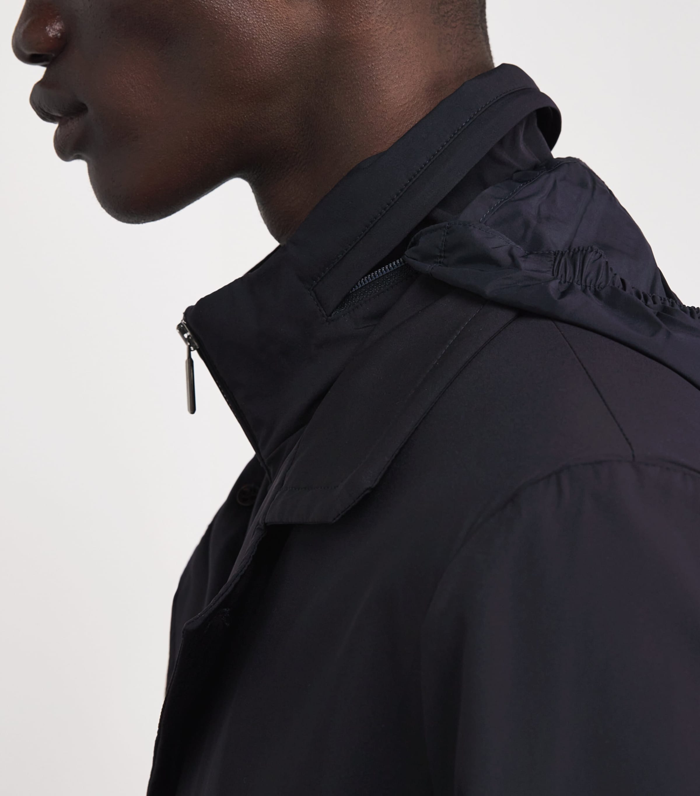 Water-Repellent Volmer-KN Pea Coat DARK BLU U0402 Image 6