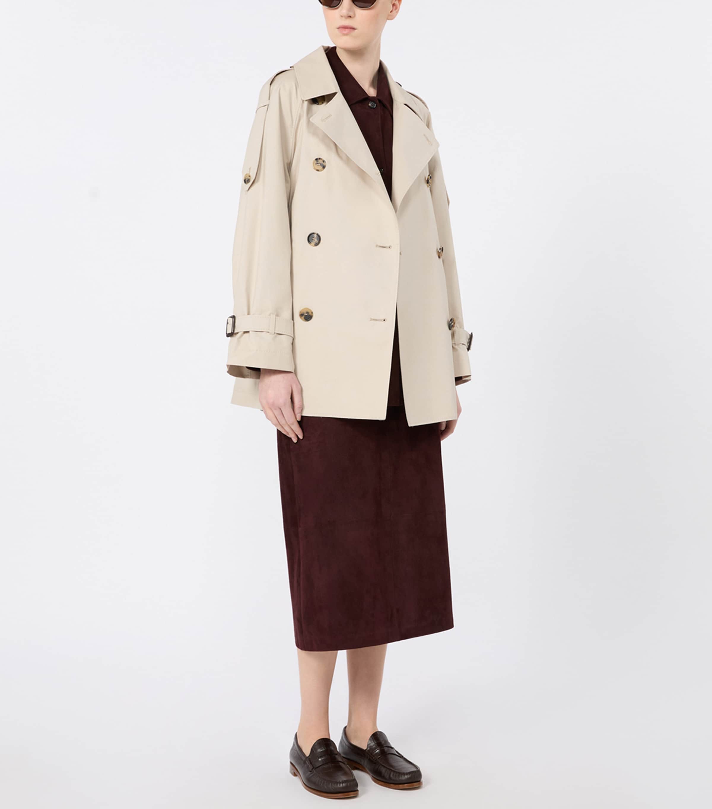 Max Mara Womens Water-Repellent Short Trench Coat Beige Image 2