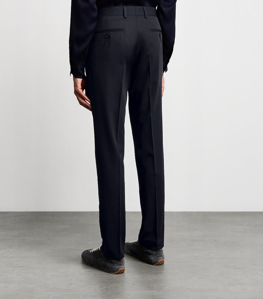 Sandro Paris Mens Virgin Wool Straight Trousers Navy Blue Image 5