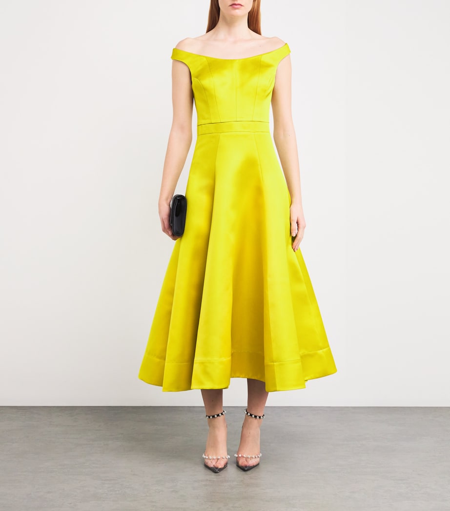 Safiyaa Womens Duchess Midi Dress Chartreuse Image 2