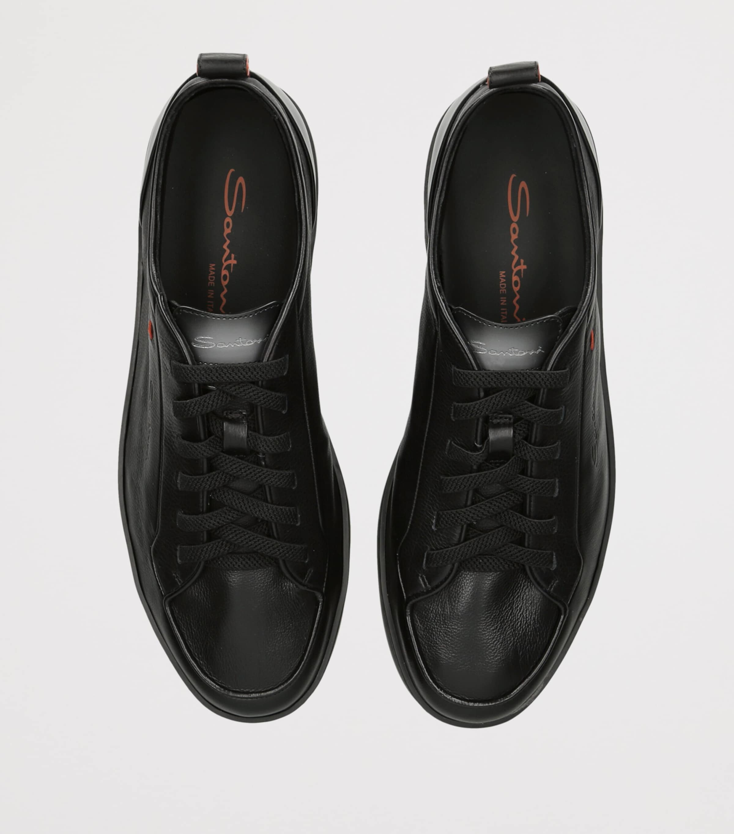Santoni Leather Montecarlo Sneakers Black Image 4