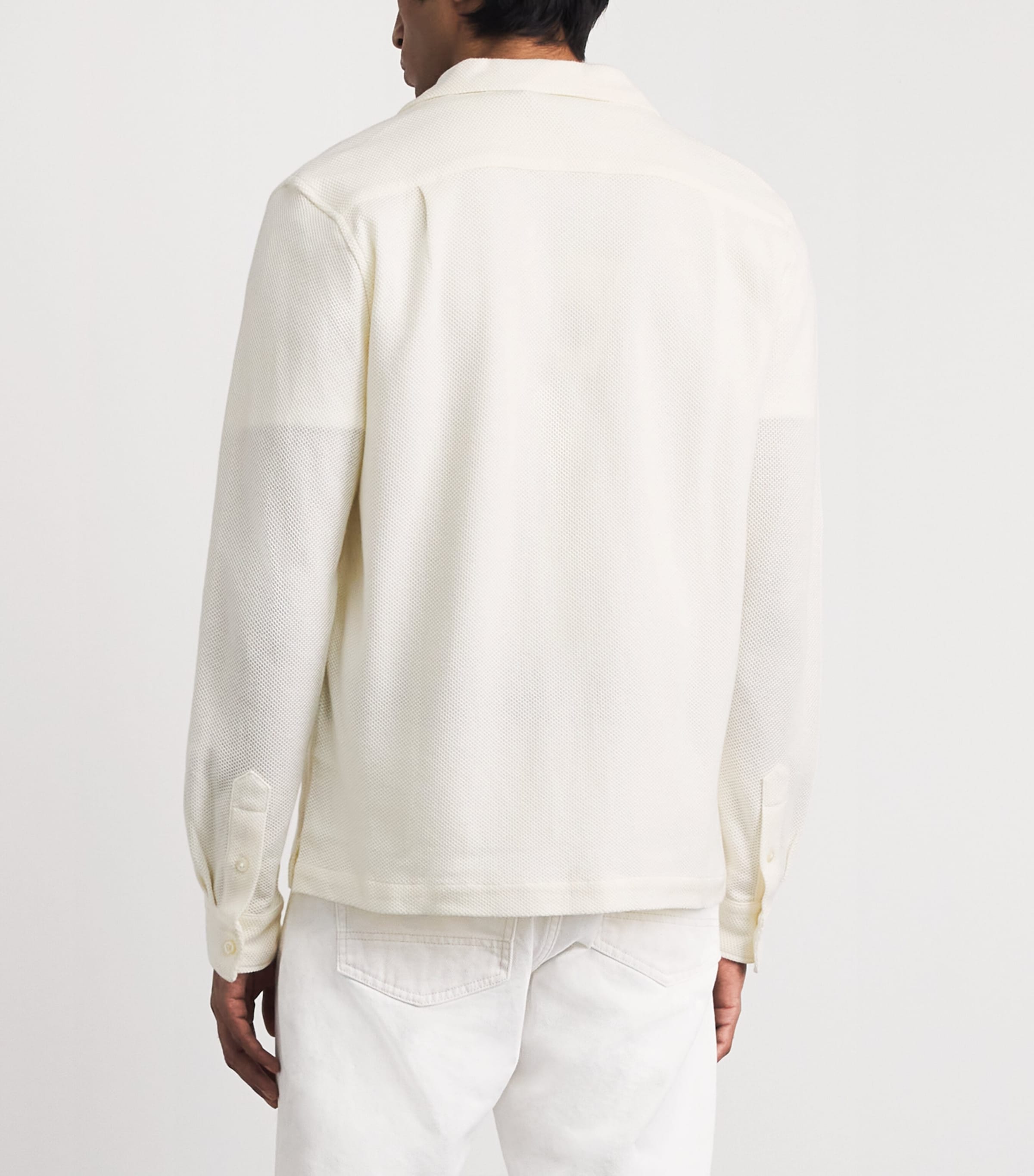 Polo Ralph Lauren Mens Cotton Honeycomb Shirt Pale Cream Image 5
