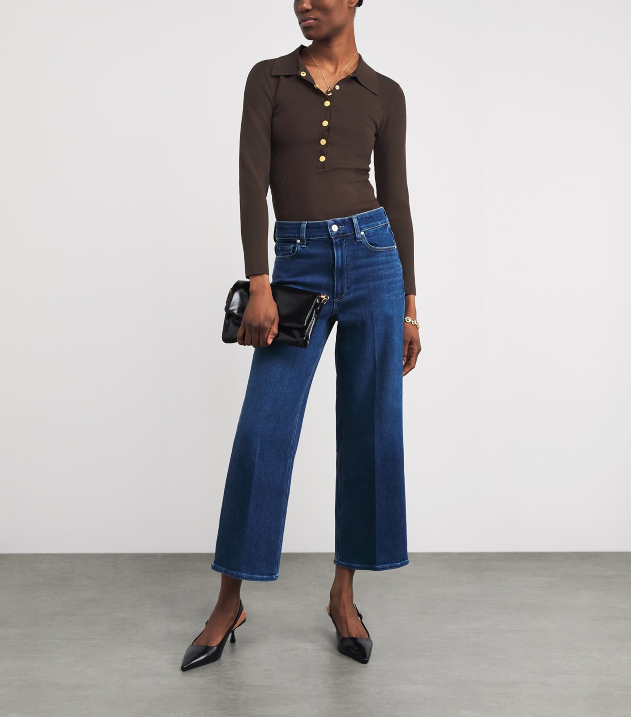 Knitted Elisabetta Bodysuit DARK BROWN/GOLD Image 2