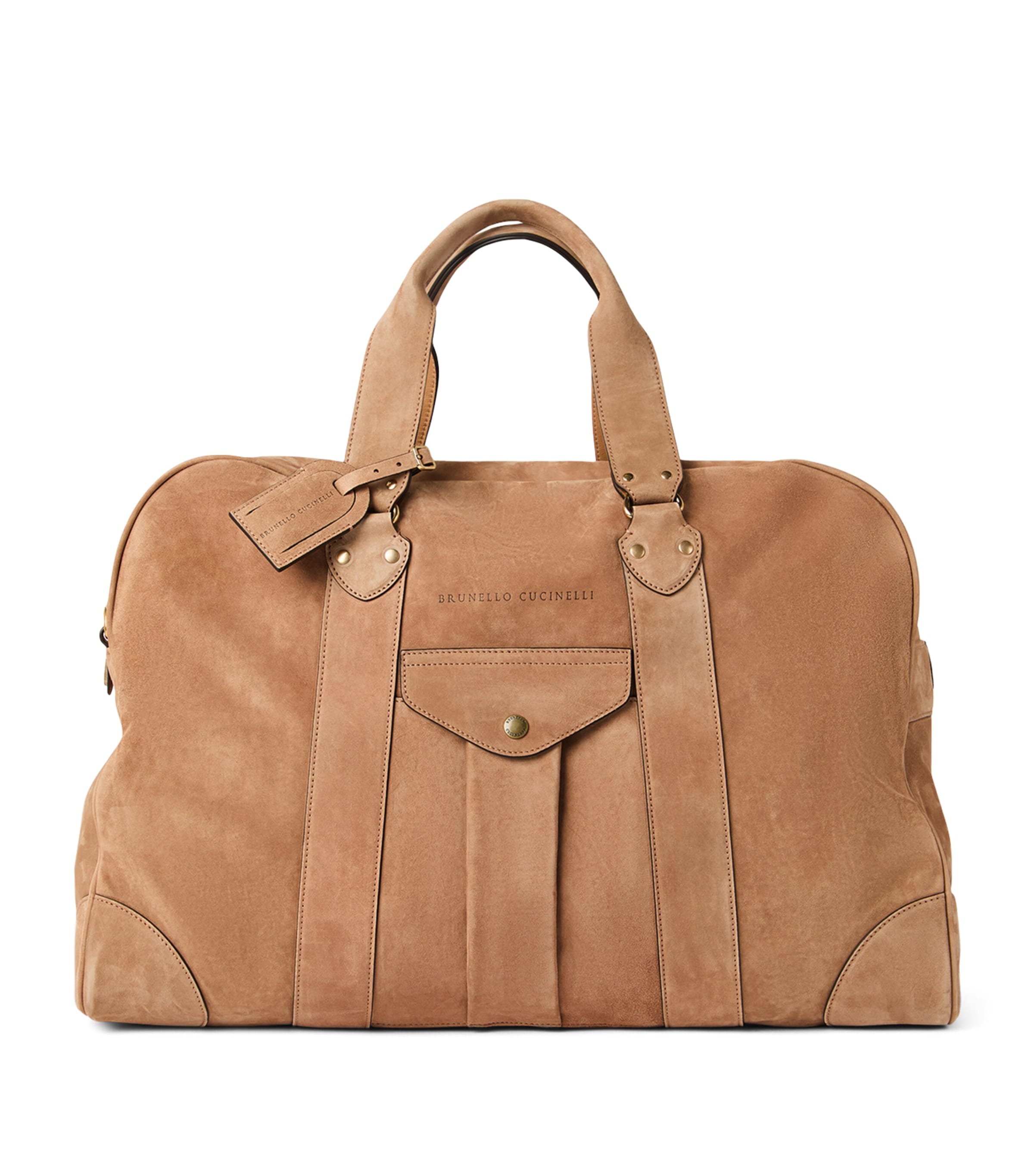 Brunello Cucinelli Suede Street Holdall In Brown