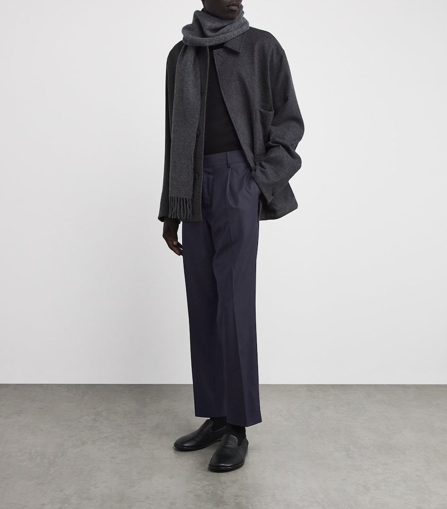 Wool-Blend Suit Trousers 4503 BLK BLU PTTN Image 2