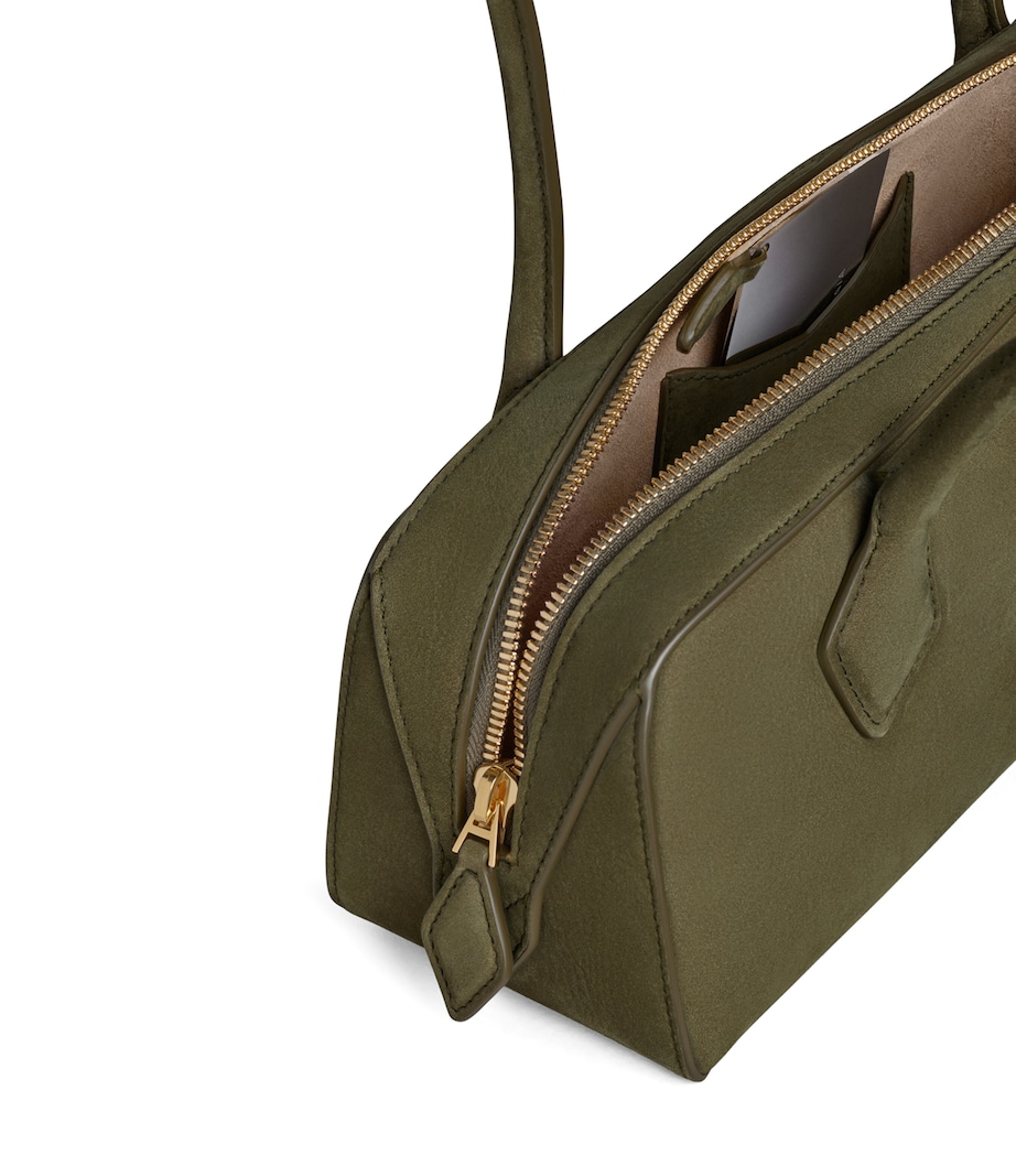 Alaïa Medium Nubuck Le Teckel Shoulder Bag Kaki Image 3