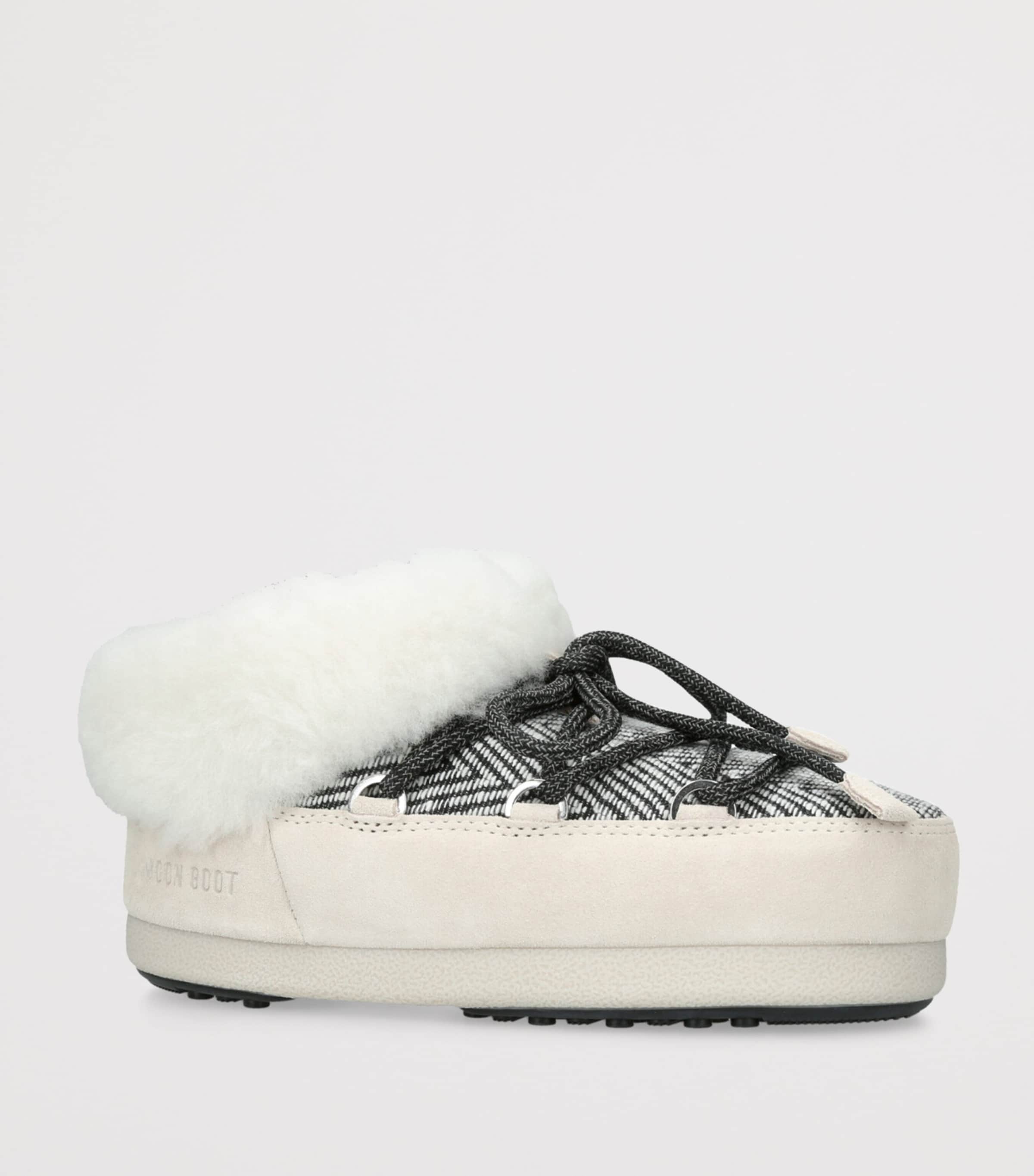 x Guest In Residence Suede Shearling-Trim Chalet Mules WHITE Image 3
