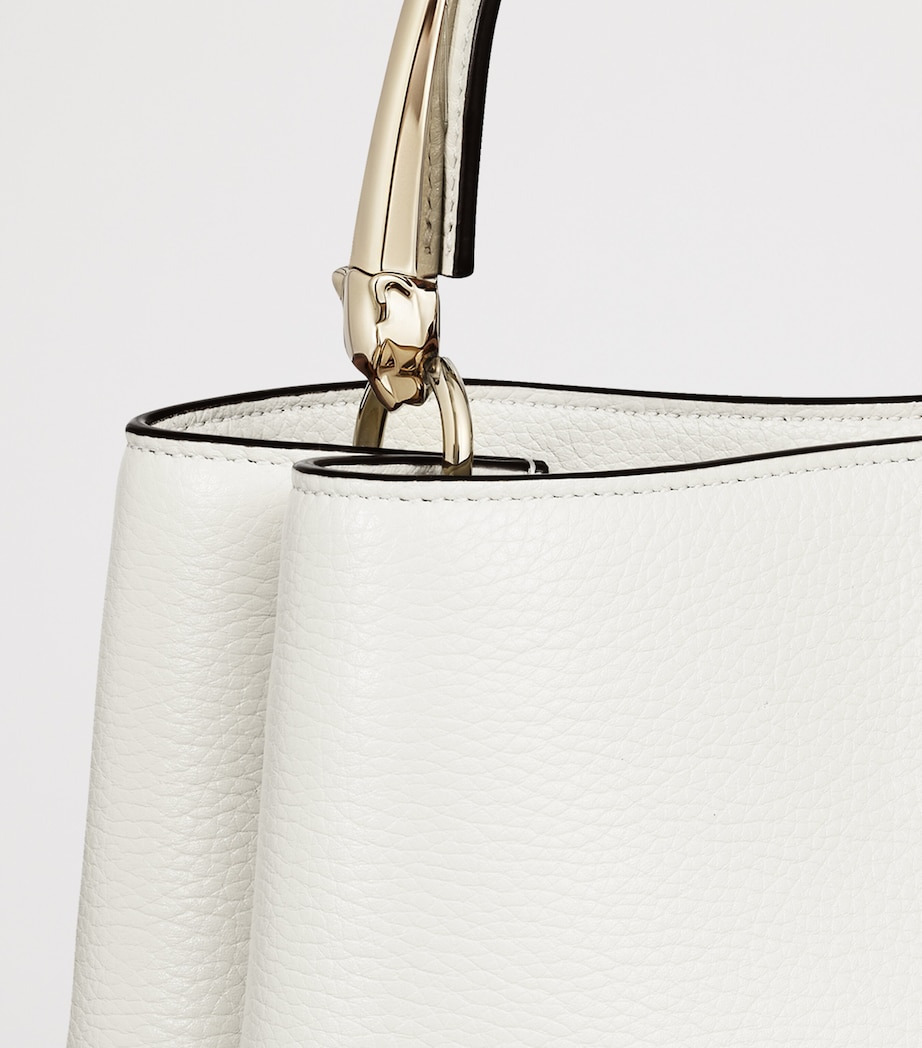Small Leather Panthère de Cartier Top-Handle Bag WHITE Image 3