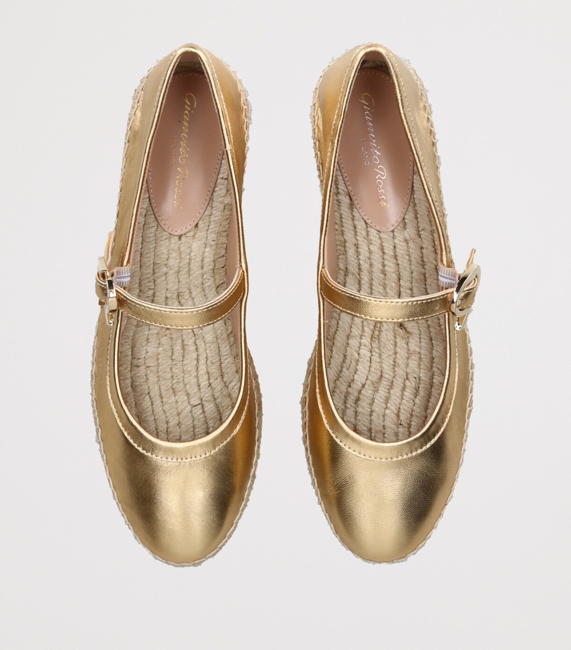 Gianvito Rossi Metallic Leather Elda Ballet Flats Gold Image 4