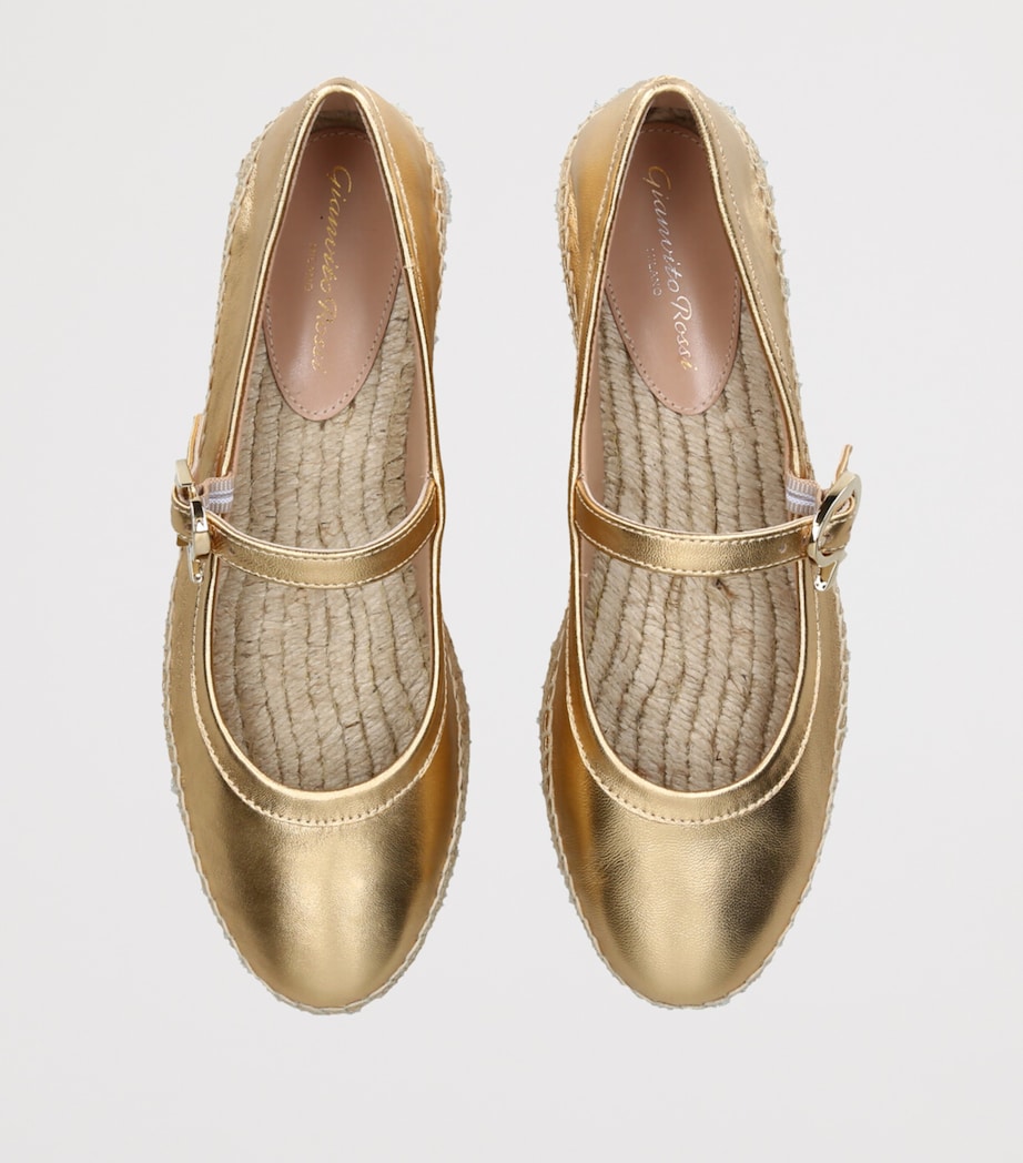 Gianvito Rossi Metallic Leather Elda Ballet Flats Gold Image 4