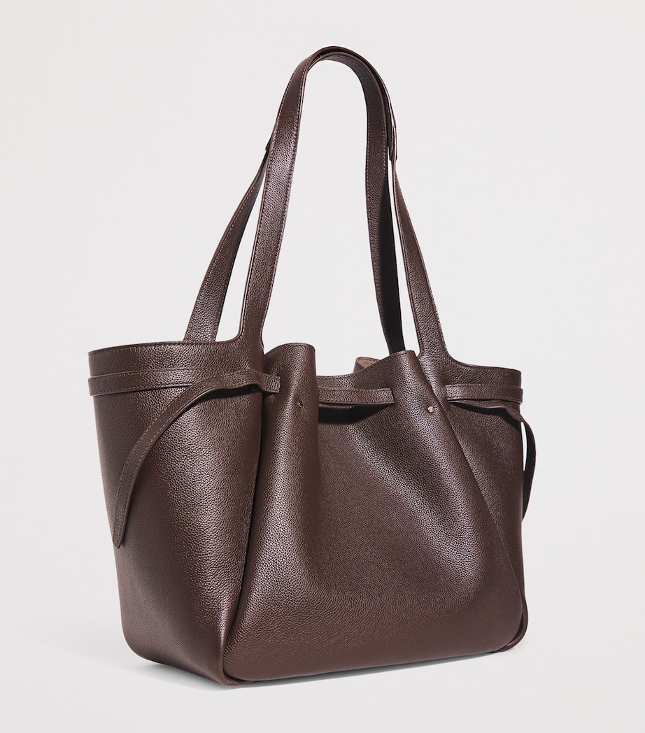 Leather Romy Tote Bag DEEP BROWN Image 3