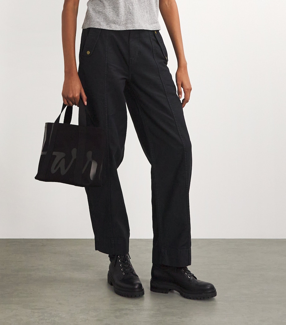 Mini Cotton Logo Tote Bag BLACK Image 5