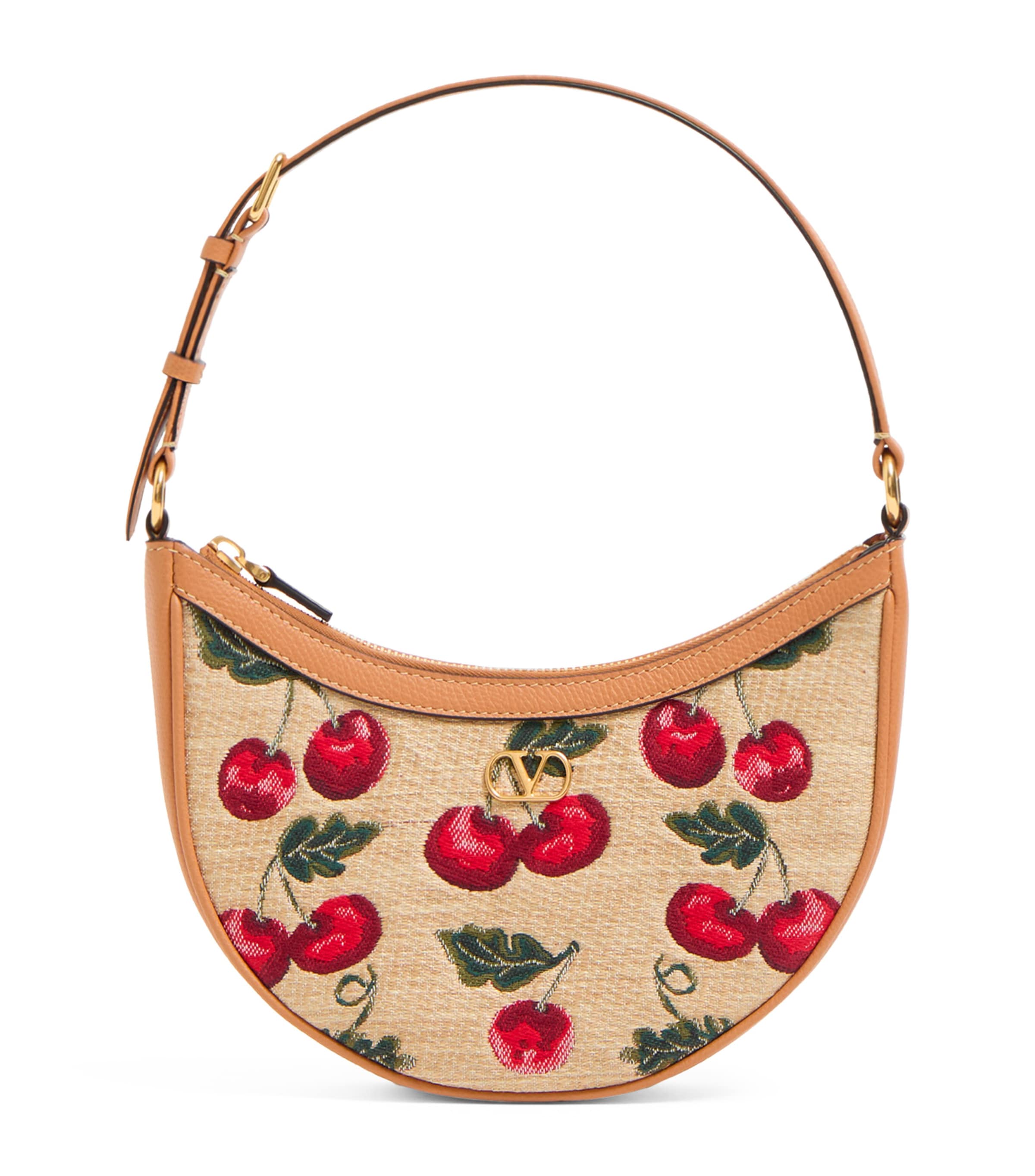 Valentino Vlogo Signature Mini Cherries Jacquard Shoulder Bag