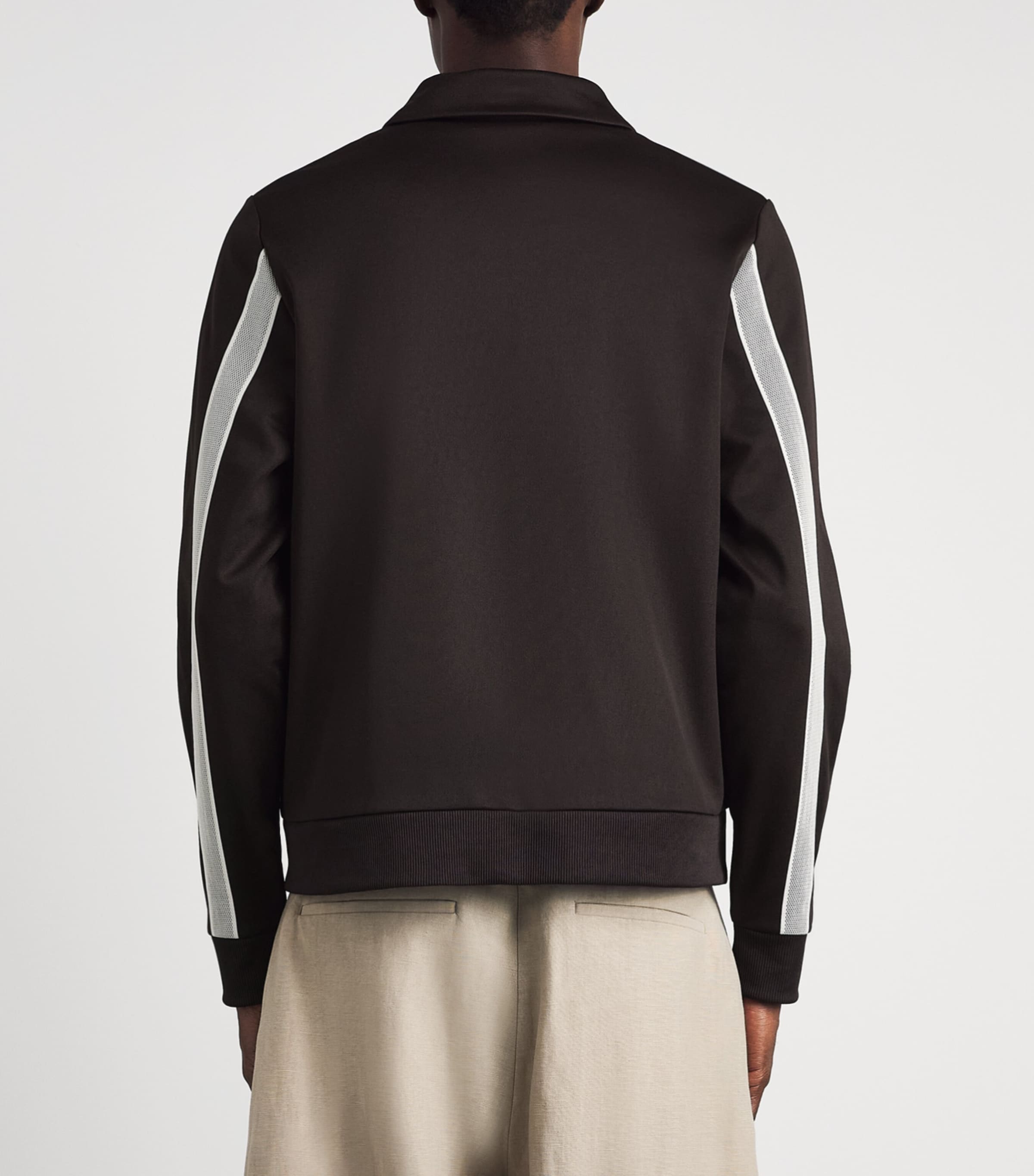 Fred Perry Mens Tennis Tape Track Jacket Rich Brown Image 5