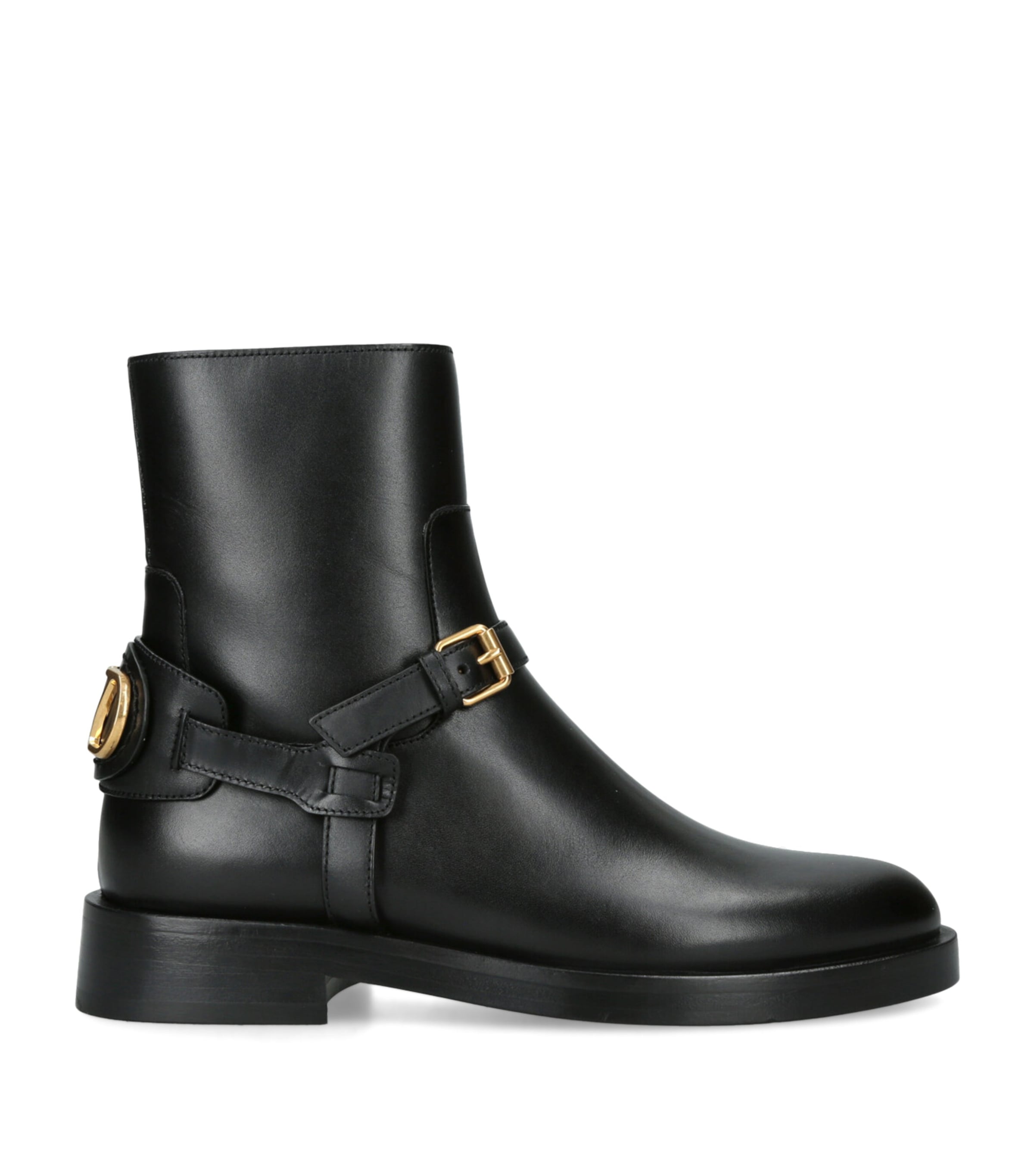 Leather Signature VLogo Ankle Boots 30 BLACK Image 1