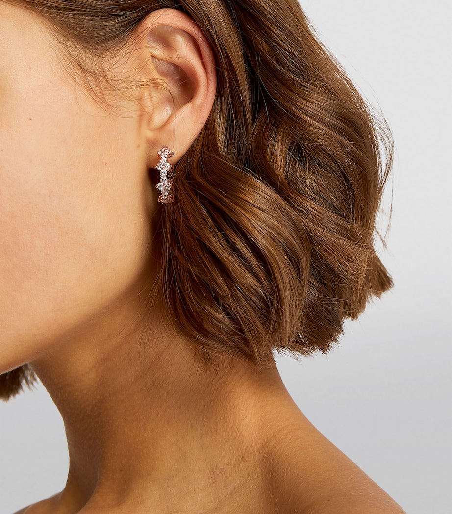 Rose Gold and Diamond Vivi Hoop Earrings ROSE GOLD Image 4