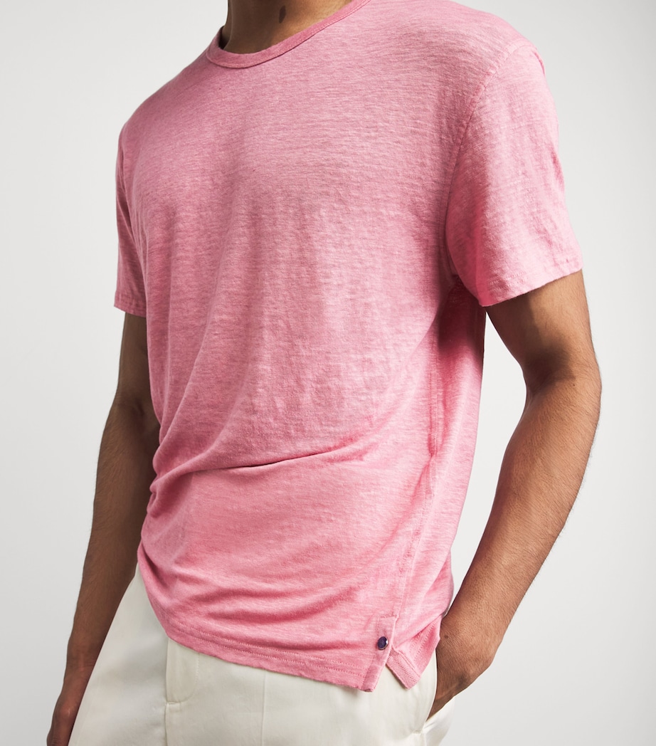 God's True Cashmere Mens Linen Signature T-Shirt Amethyst Image 3