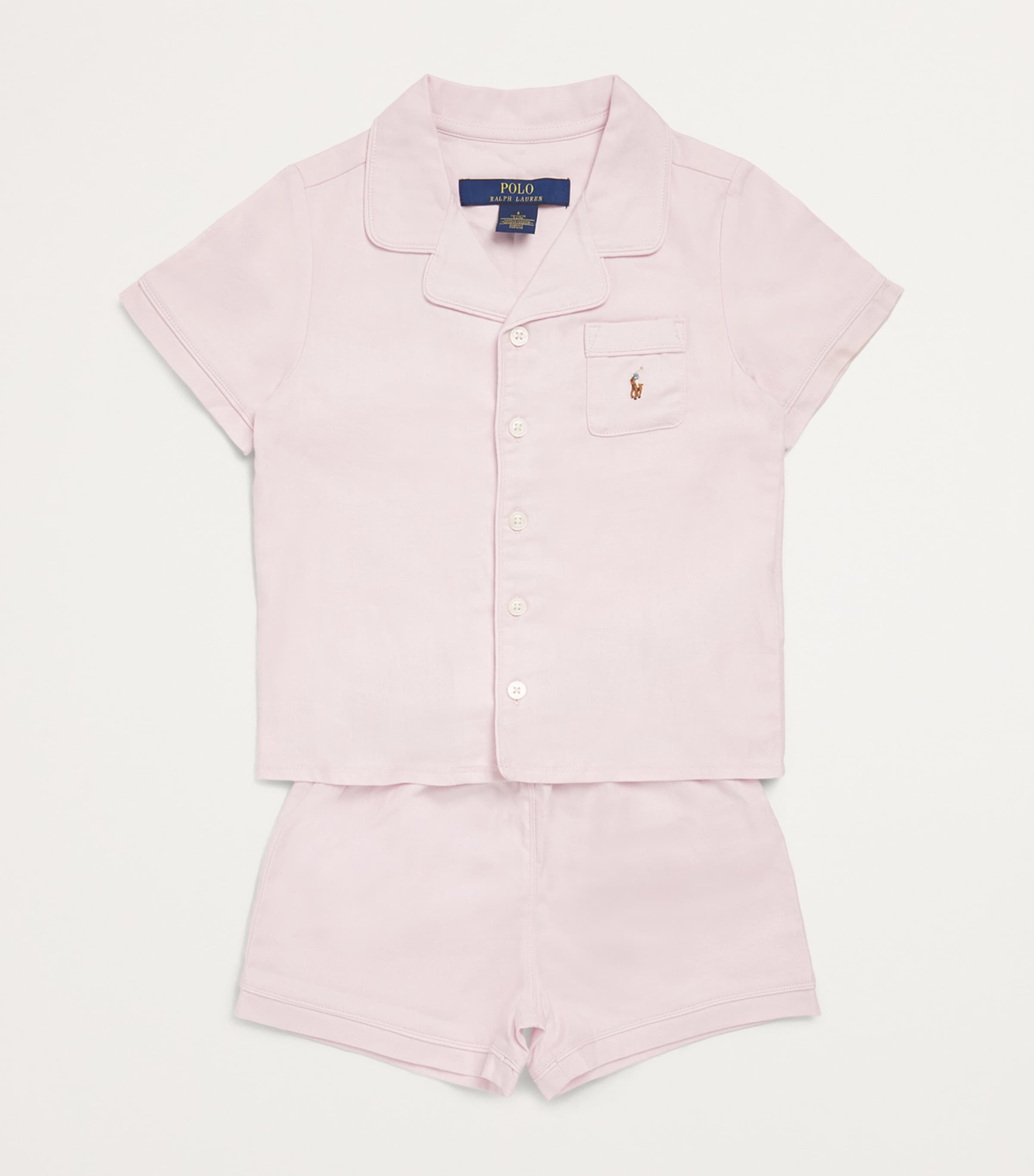 Ralph Lauren Kids Cotton Pyjama Set (4-6 Years) Deco Pink Oxford Image 3