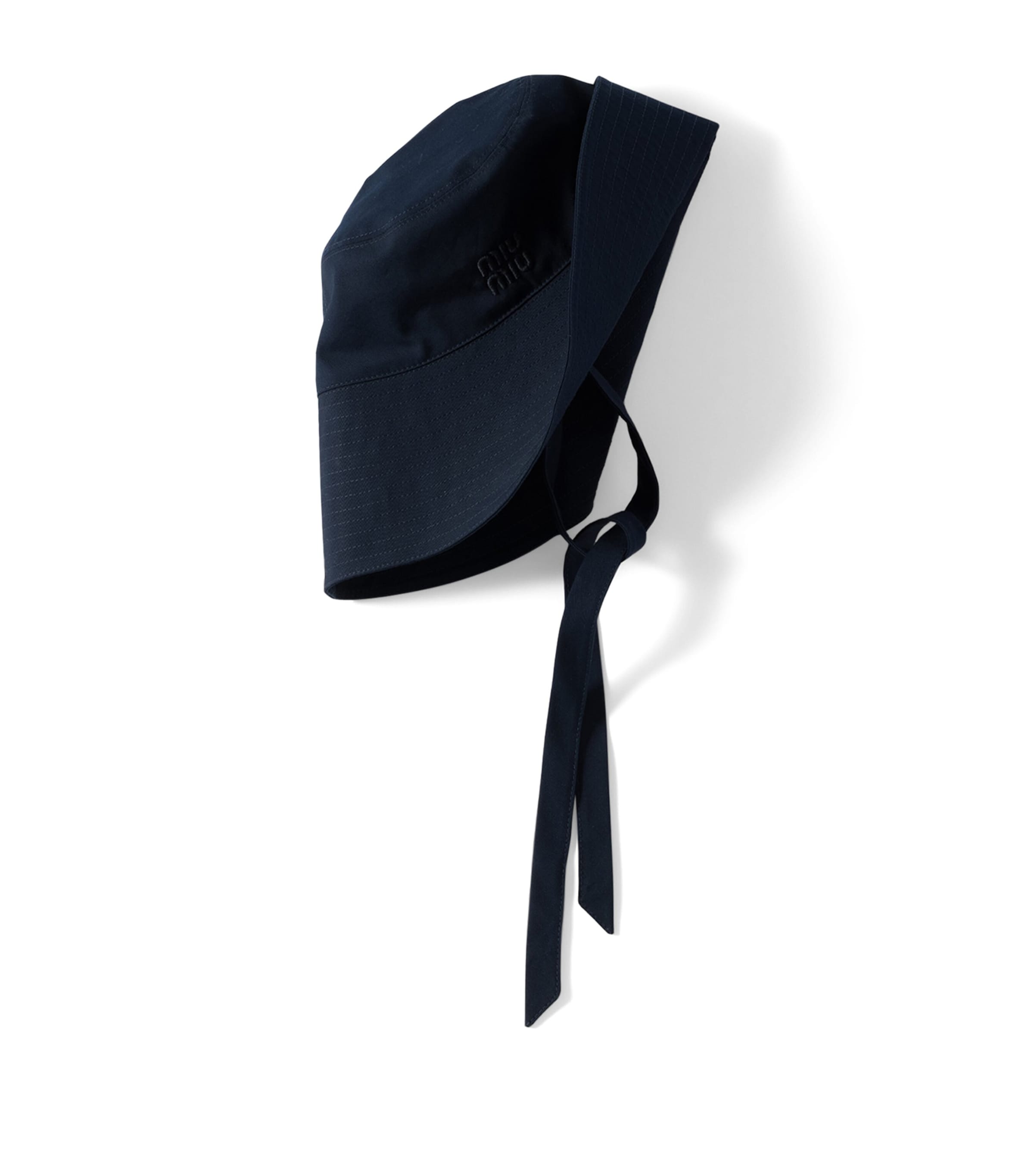 Miu Miu Cotton Wide Brim Bucket Hat Blue Image 1