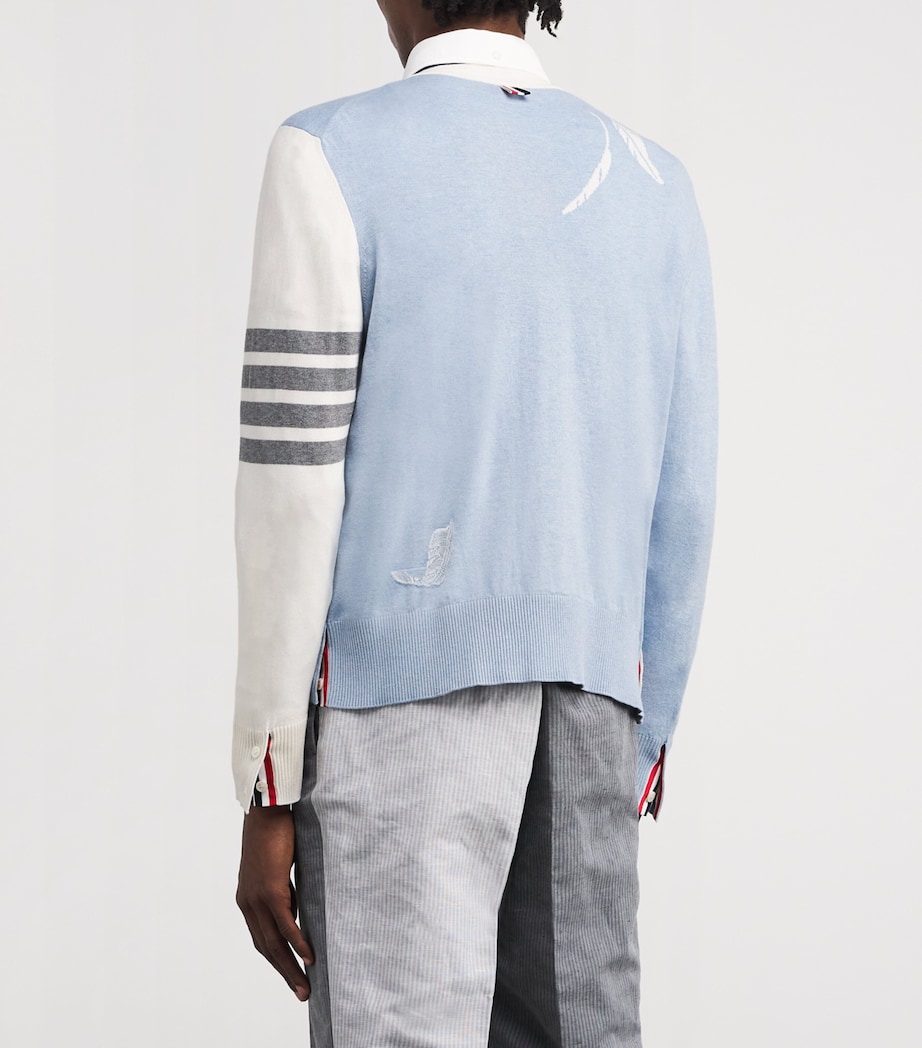 Cotton Feather Cardigan LT BLUE Image 4