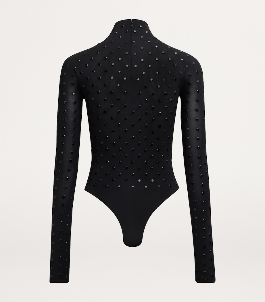 Jersey Rhinestone-Embellished Bodysuit NOIR ALAIA Image 2